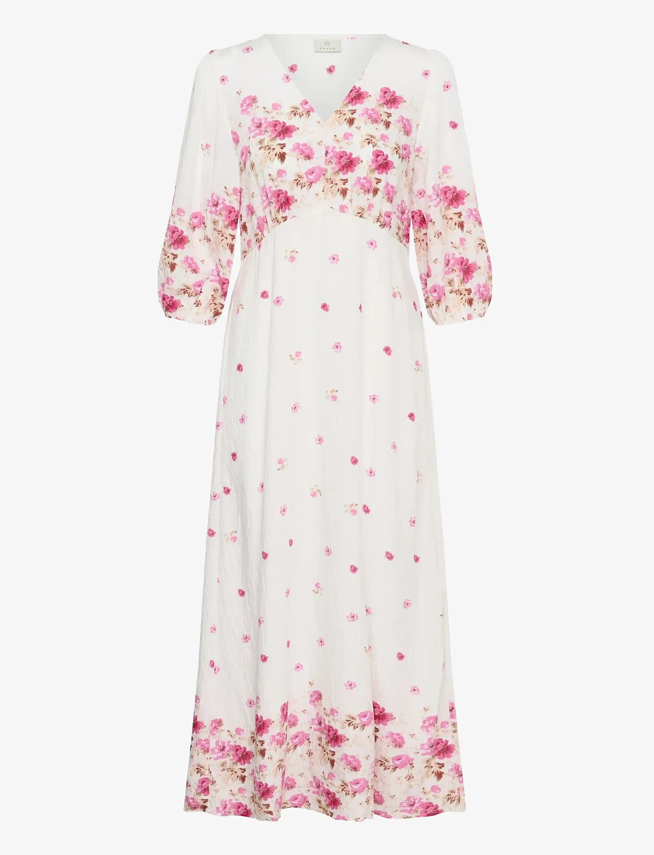 Kaffe - KArosine Long Dress - sommerkjoler - white rose border flower - 1