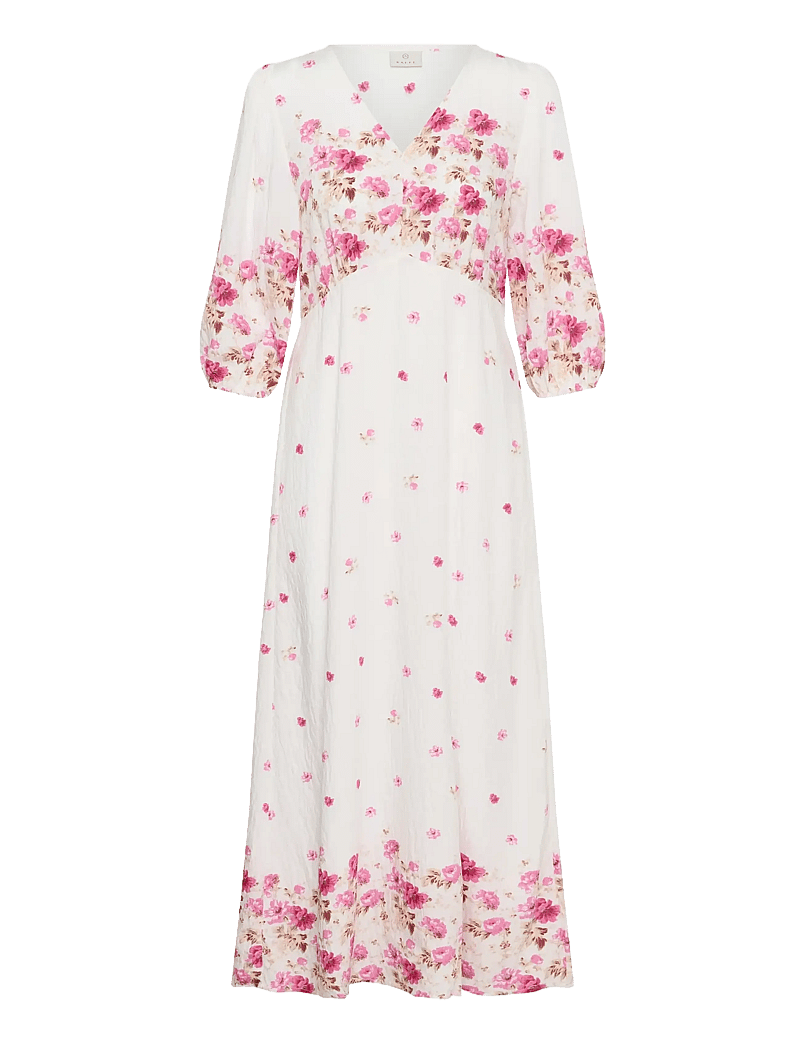 Kaffe - KArosine Long Dress - sommerkleider - white rose border flower - 1