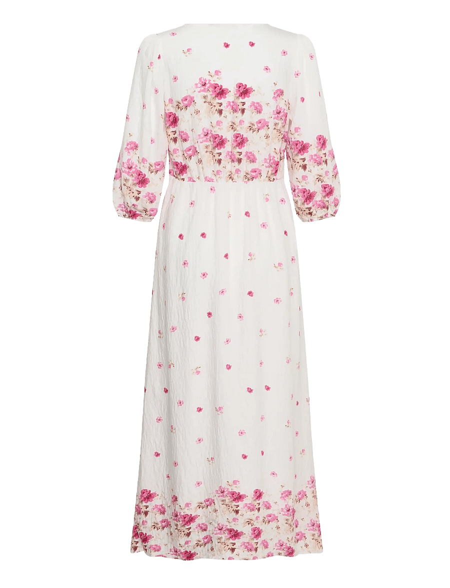 Kaffe - KArosine Long Dress - white rose border flower - 2