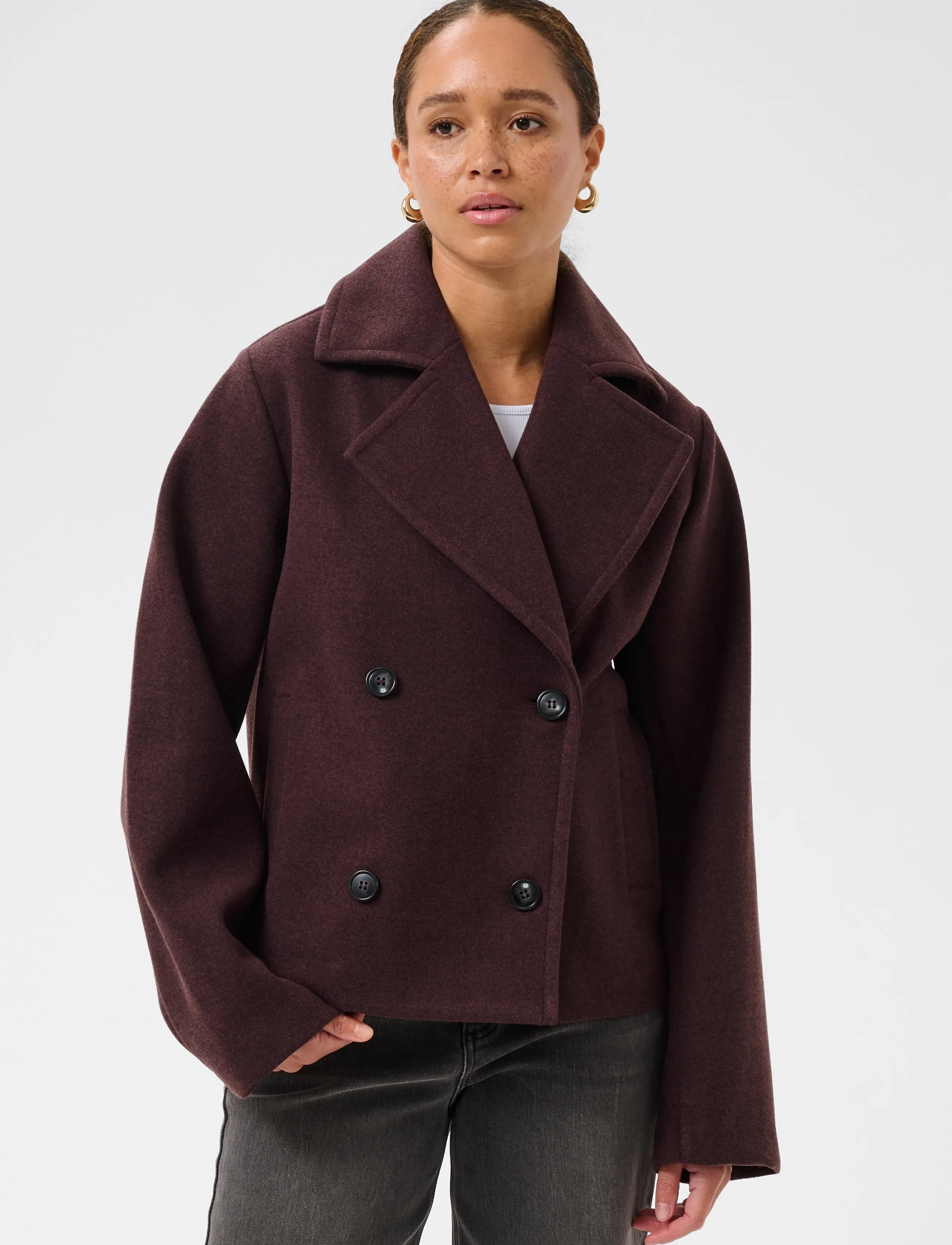 Kaffe - KAsaturn Short Jacket - mäntel - fudge - 2