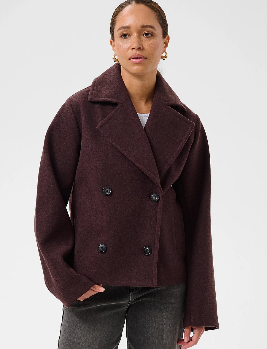 Kaffe - KAsaturn Short Jacket - mäntel - fudge - 2