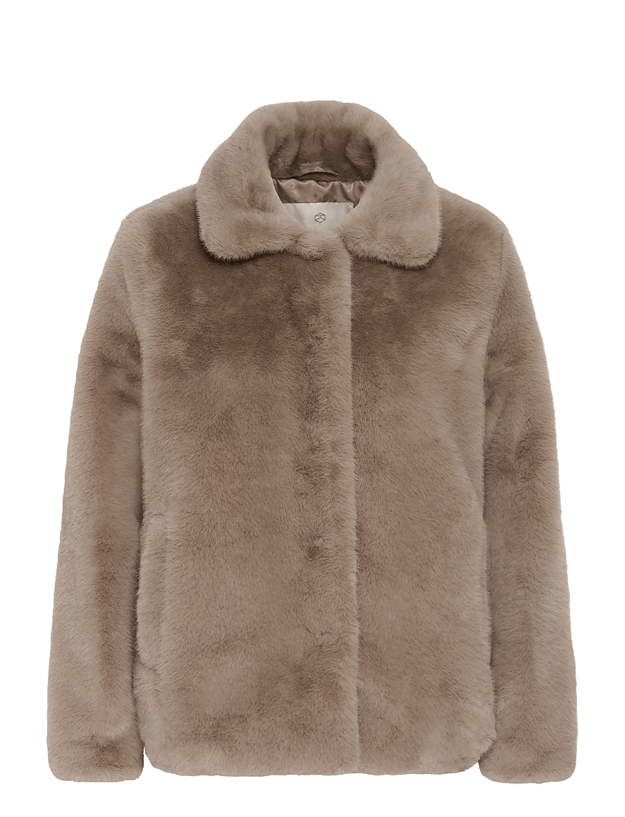 Kaffe - KArosa Fake Fur Jacket - faux fur - taupe gray - 0