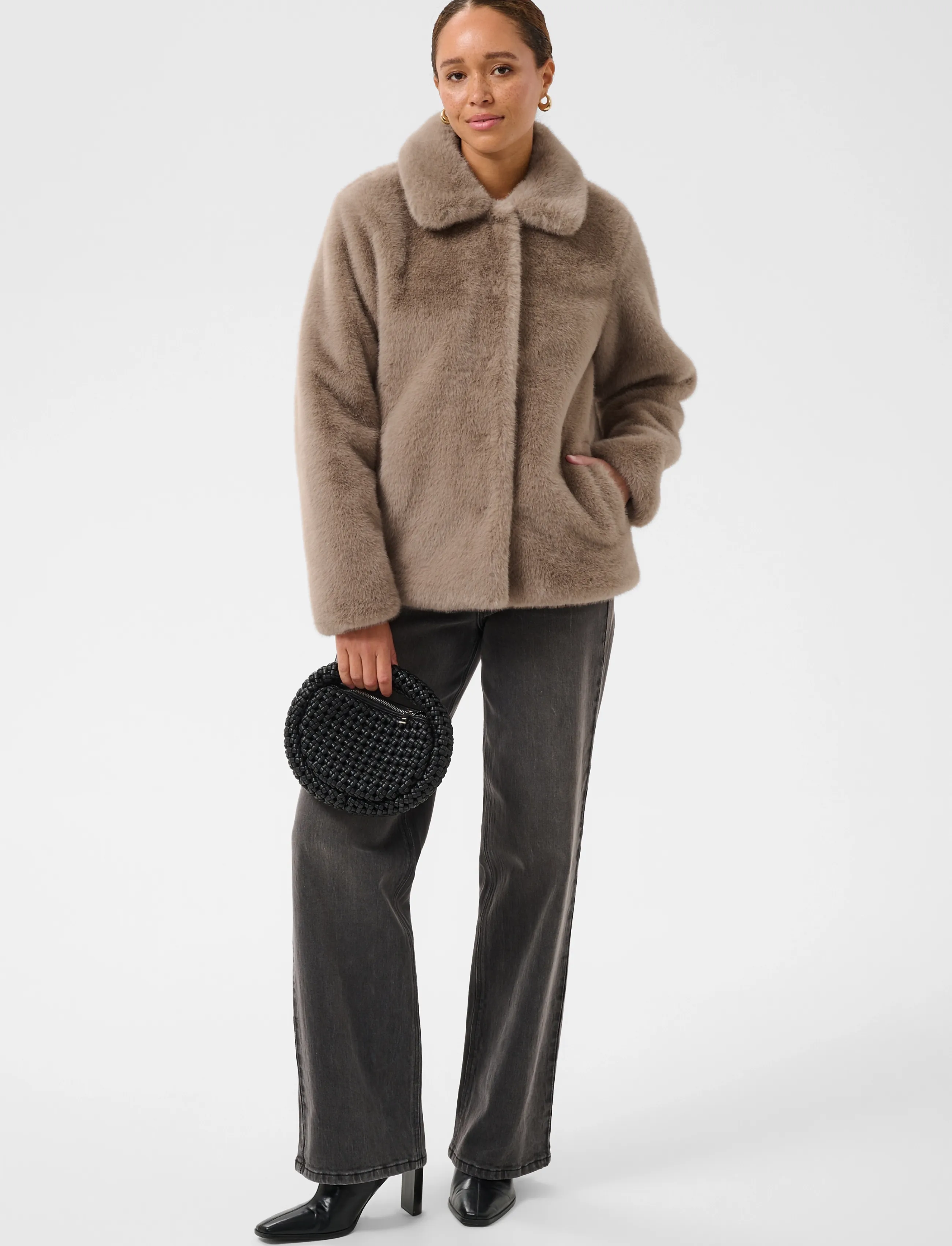 Kaffe - KArosa Fake Fur Jacket - faux fur - taupe gray - 3