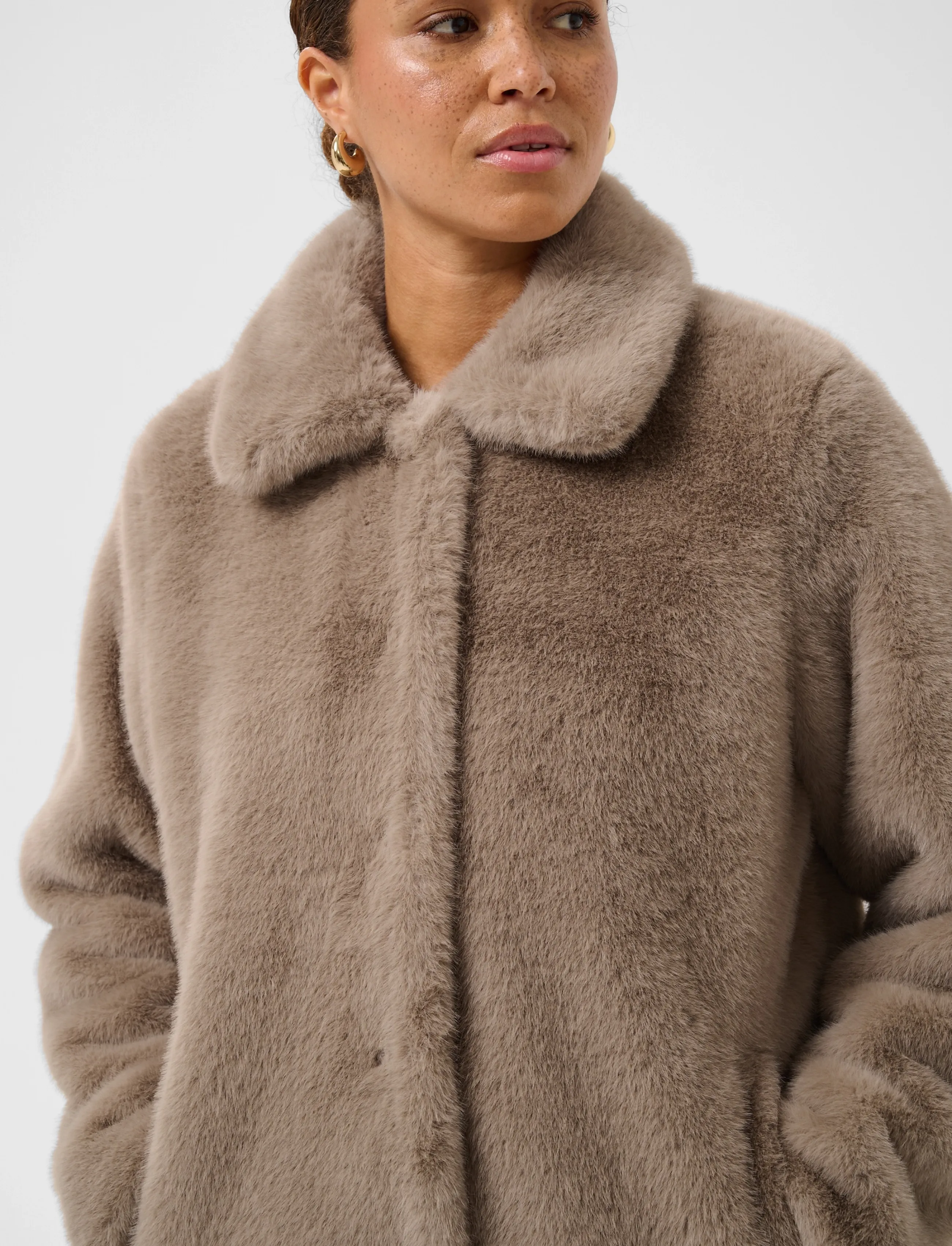 Kaffe - KArosa Fake Fur Jacket - faux fur - taupe gray - 5
