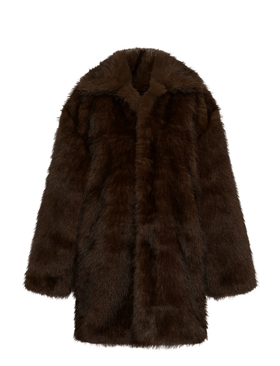 Kaffe - KAaurora Coat - faux fur - dark brown fur - 0