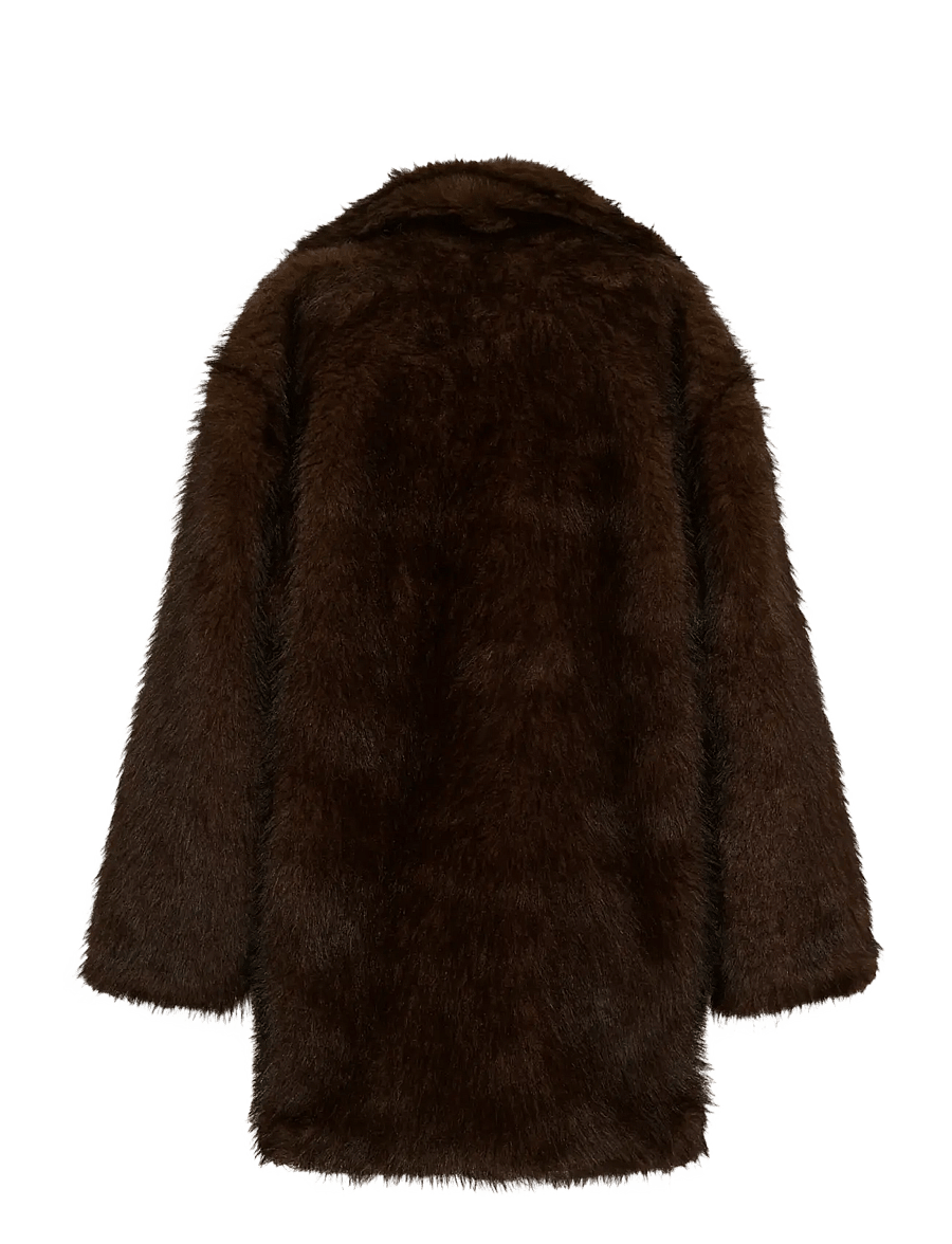 Kaffe - KAaurora Coat - faux fur - dark brown fur - 1