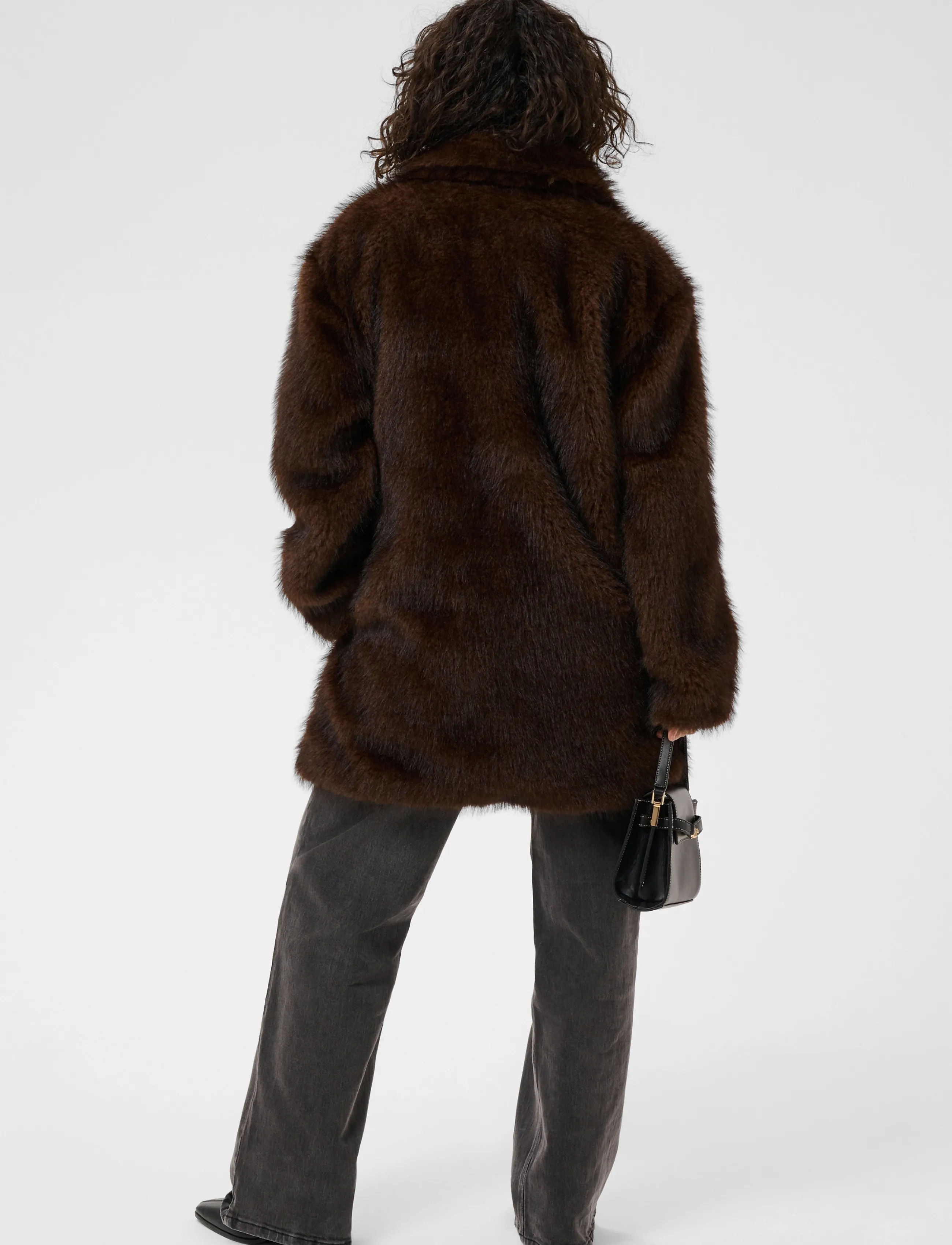 Kaffe - KAaurora Coat - faux fur - dark brown fur - 4