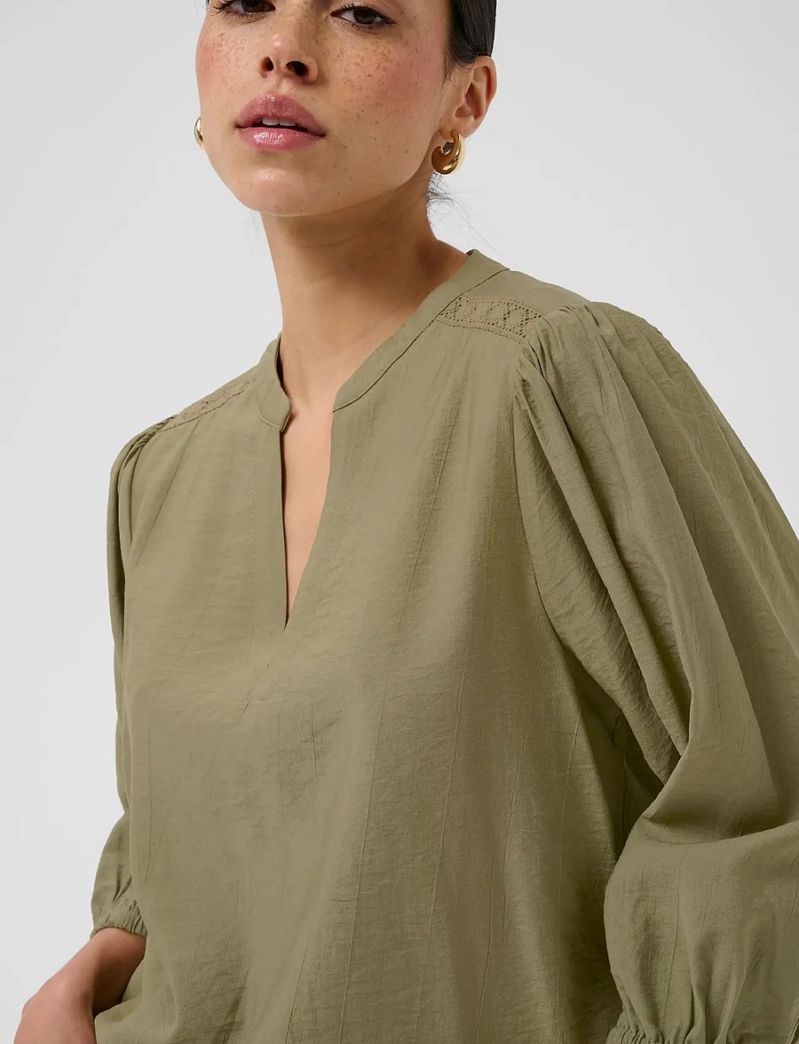 Kaffe - KAalberta Blouse - langermede bluser - aloe - 5