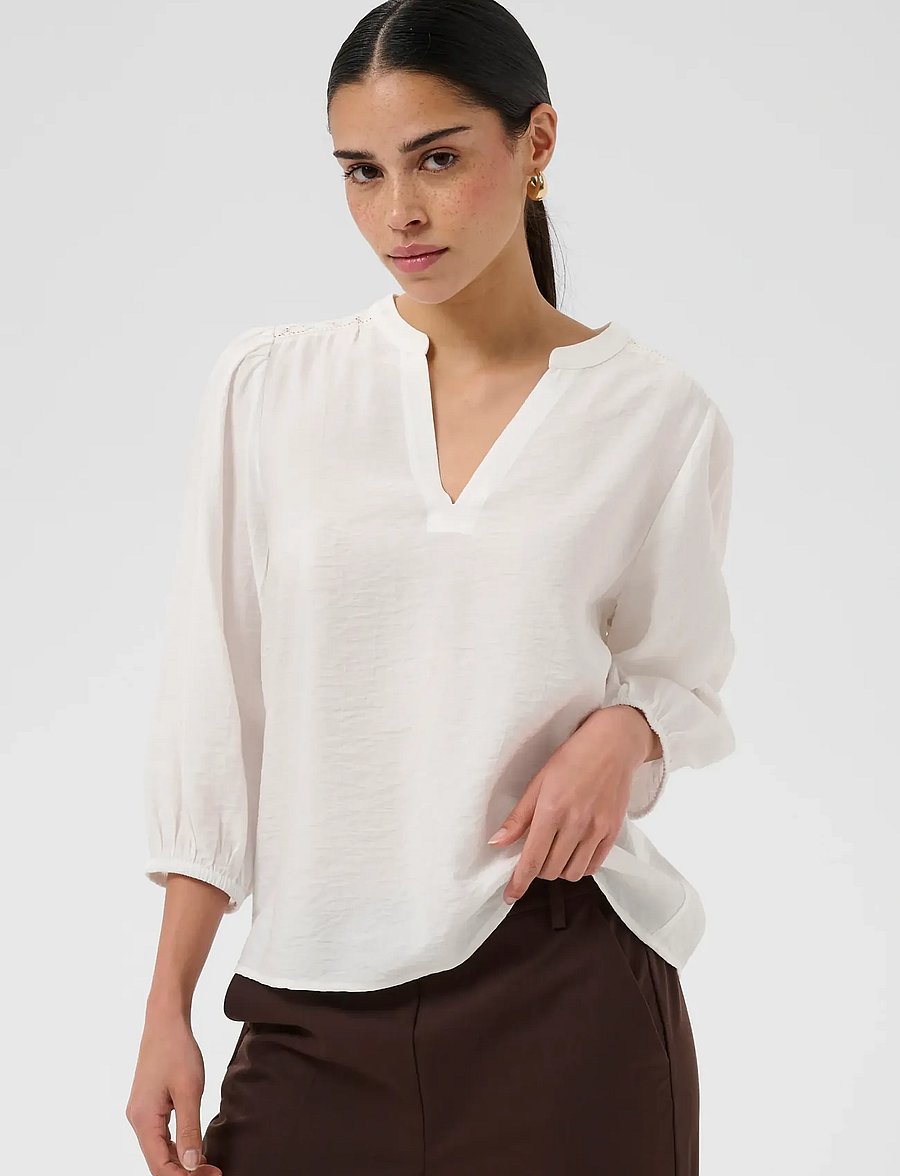 Kaffe - KAalberta Blouse - langärmelige blusen - chalk - 0