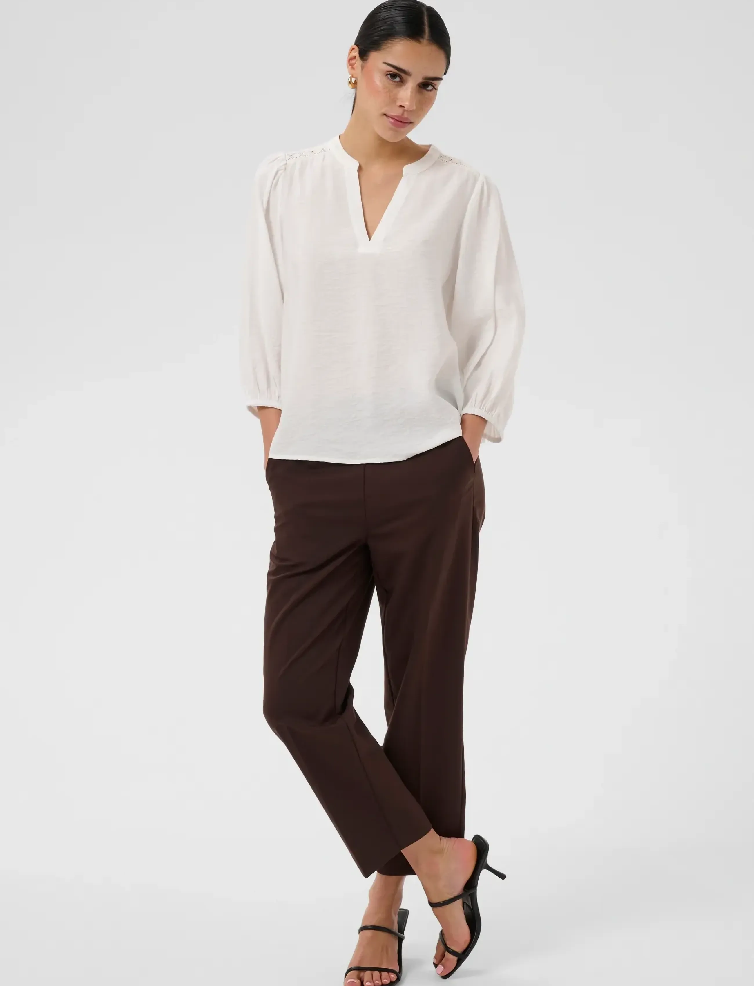 Kaffe - KAalberta Blouse - langärmelige blusen - chalk - 3