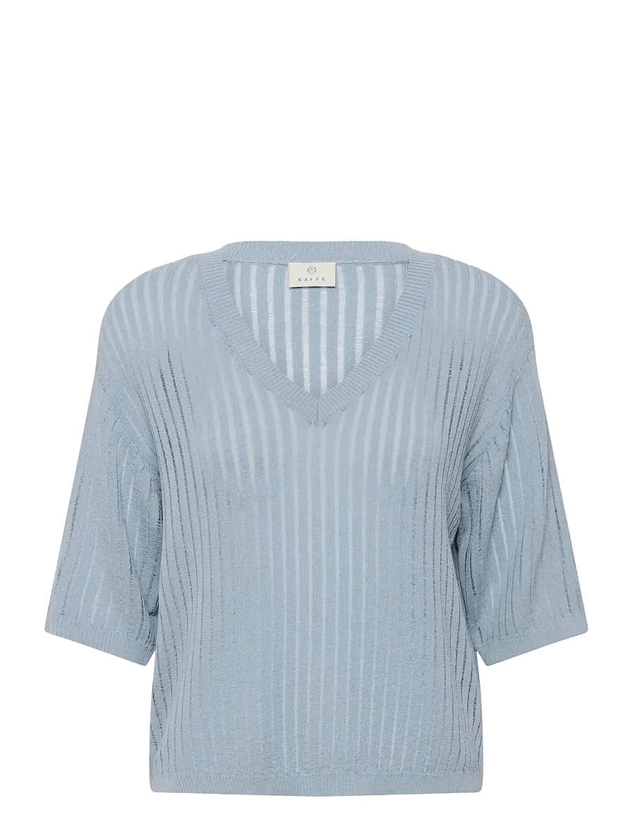 Kaffe - KAabalina V-neck Pullover - blue fog - 1