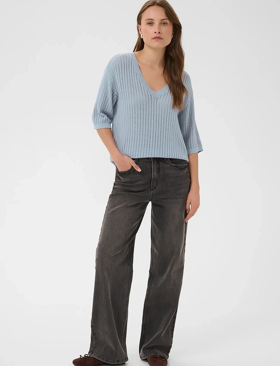 Kaffe - KAabalina V-neck Pullover - blue fog - 3