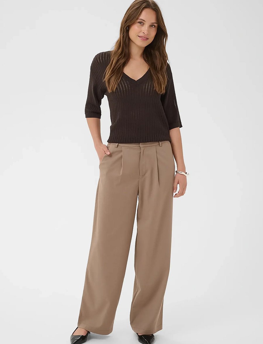 Kaffe - KAabalina V-neck Pullover - stickade tröjor - coffee bean - 3