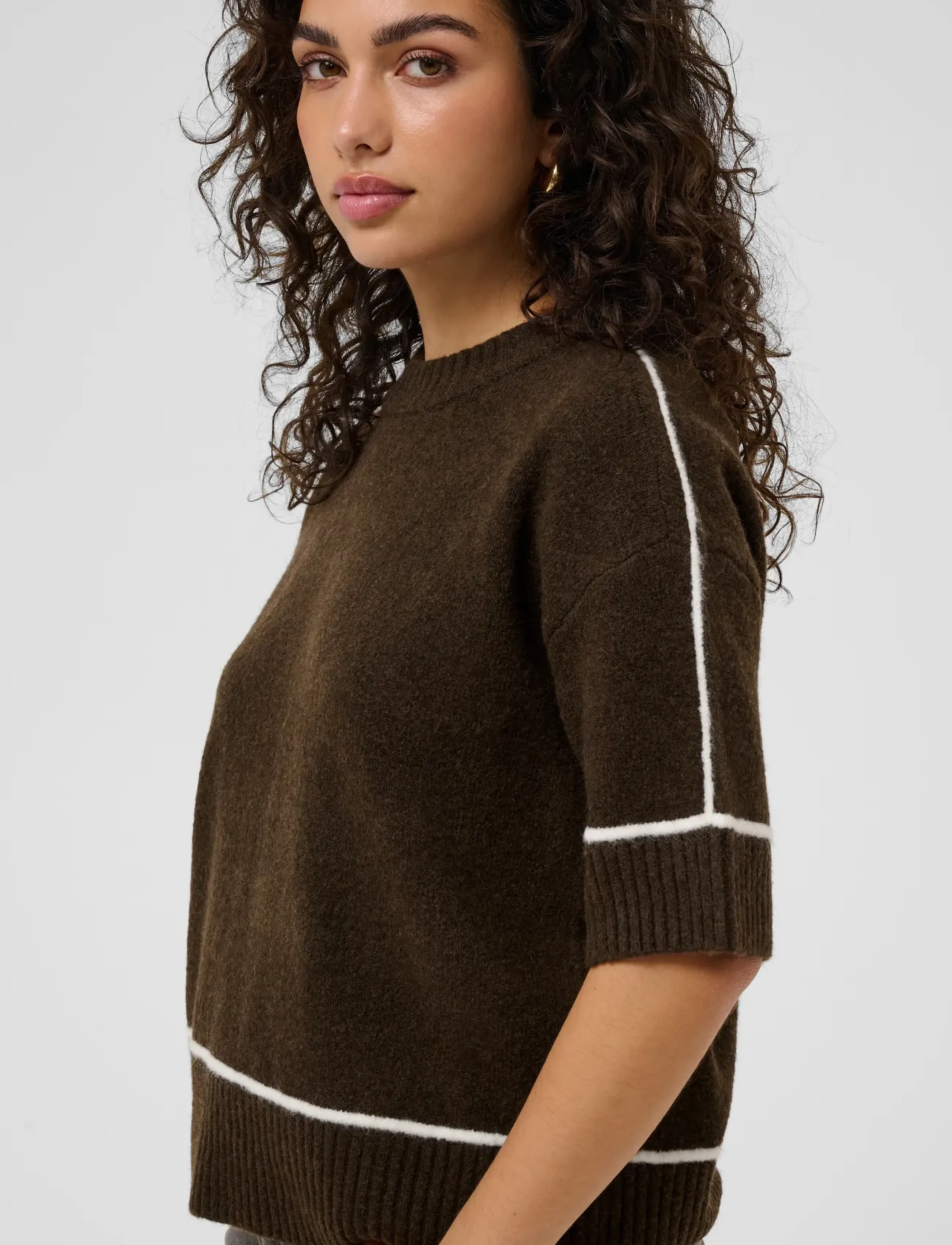 Kaffe - KAjinie Knit Pullover1/2 sleeve - coffee bean - 5
