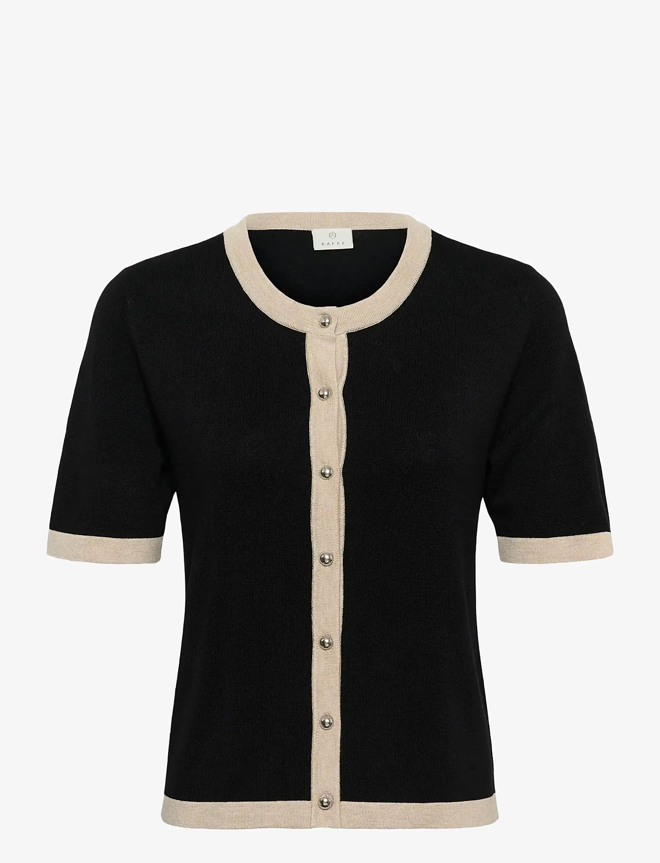 Kaffe - KAlizza Contrast Cardigan - cardigans - black deep - 0
