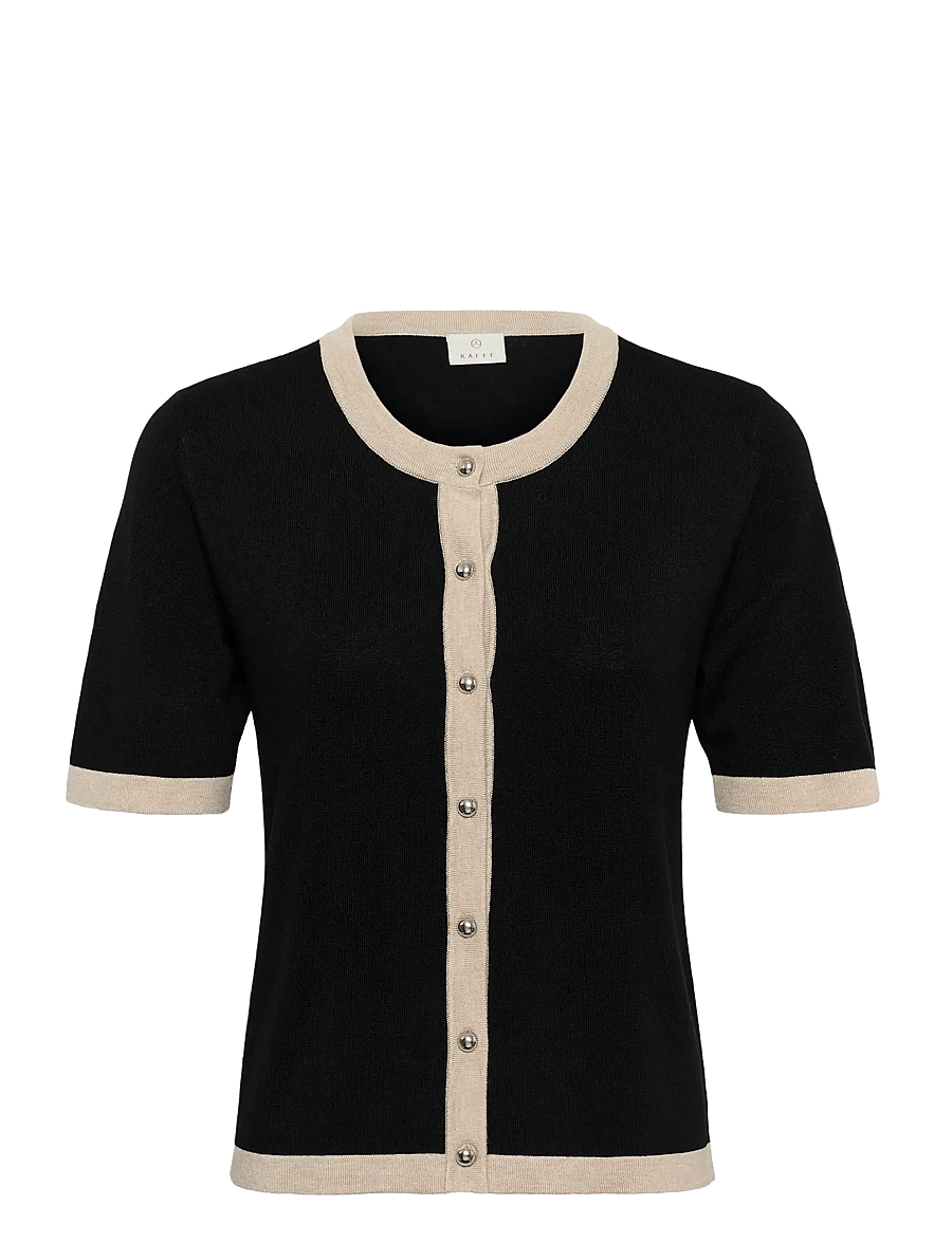 Kaffe - KAlizza Contrast Cardigan - cardigans - black deep - 0