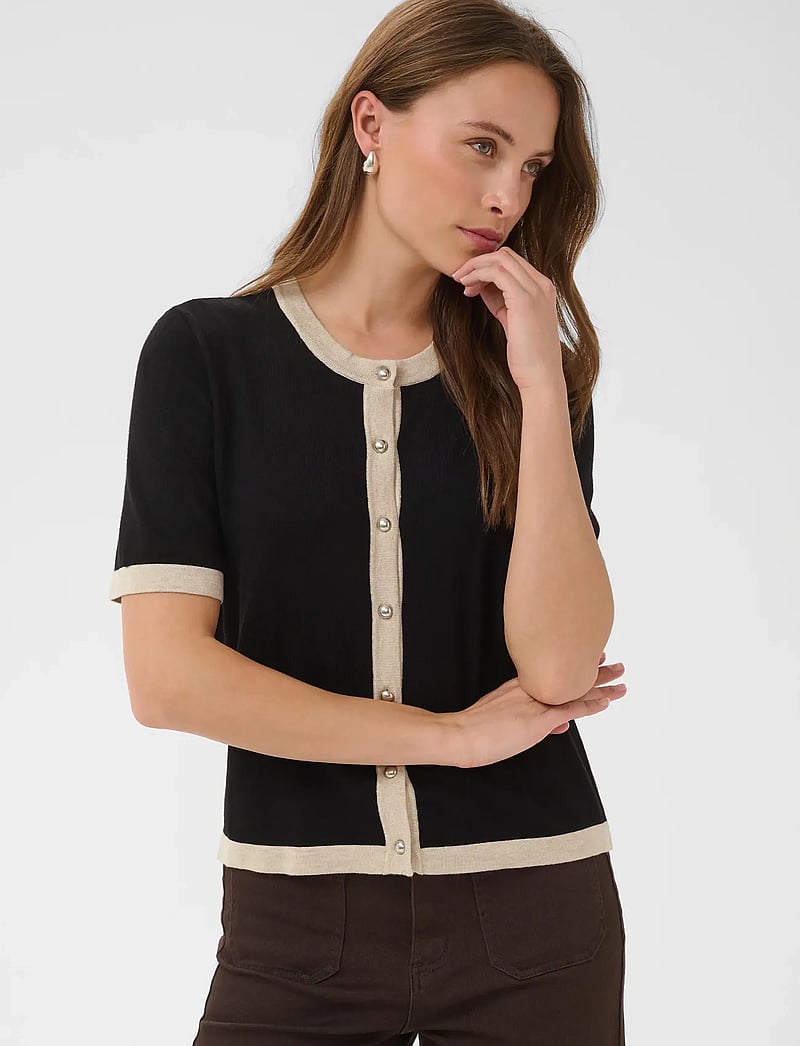 Kaffe - KAlizza Contrast Cardigan - cardigans - black deep - 2