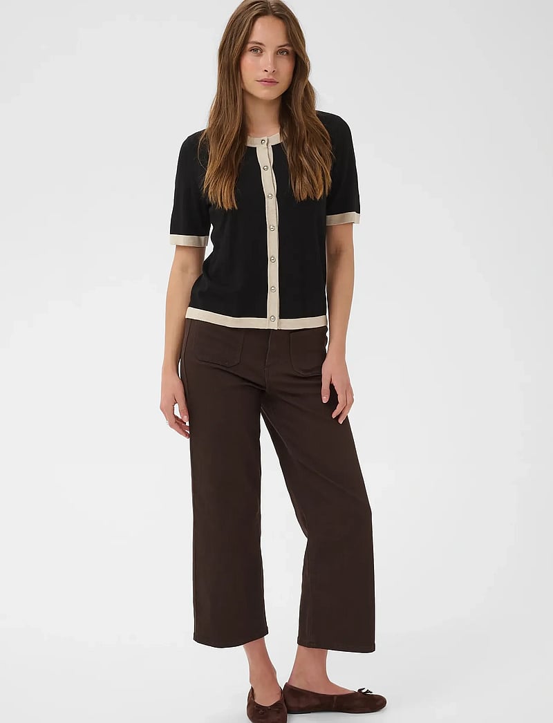 Kaffe - KAlizza Contrast Cardigan - cardigans - black deep - 3