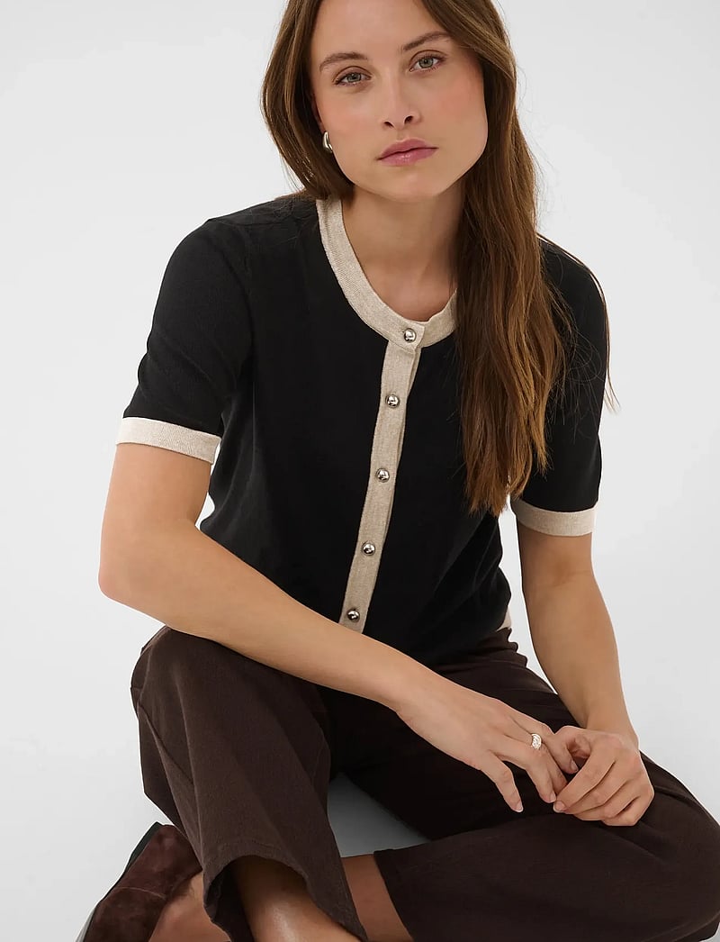 Kaffe - KAlizza Contrast Cardigan - cardigans - black deep - 5