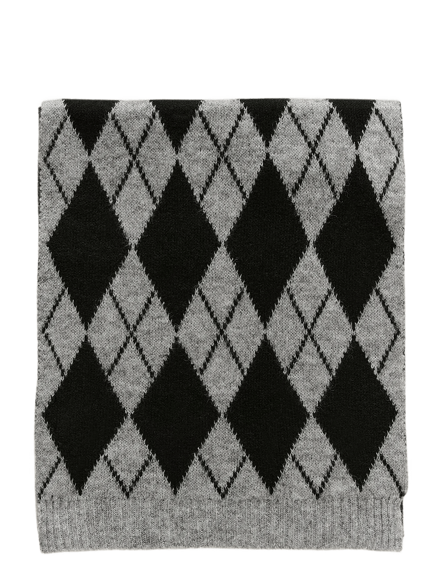Kaffe - KAharlekin Scarf - winter scarves - dark grey melange/black check - 1