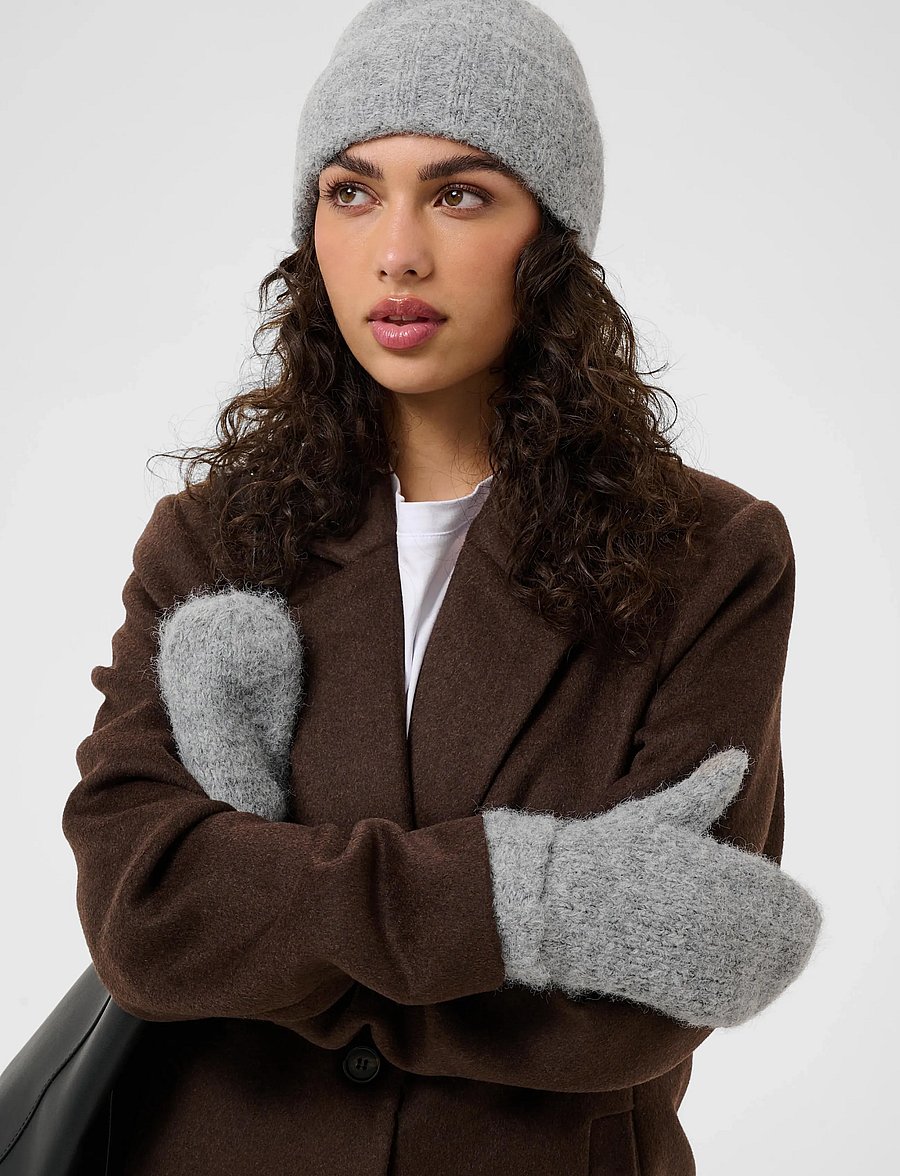Kaffe - KAkiri Knitted Hoodie - huer - grey melange - 3
