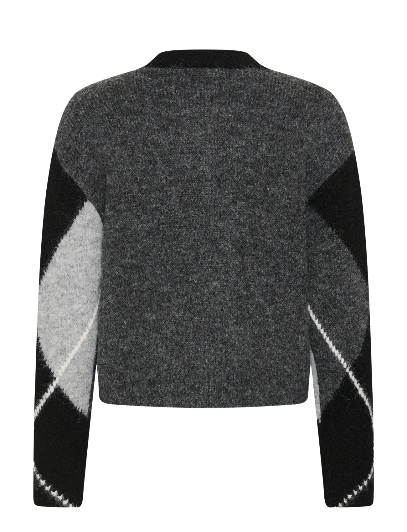 Kaffe - KAgrith Knit Pullover - pullover - grey melange / black check - 1