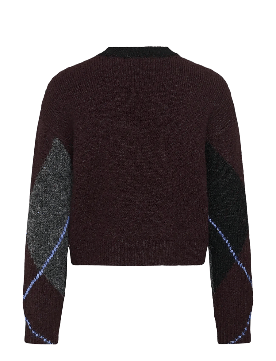 Kaffe - KAgrith Knit Pullover - striktrøjer - dark grey melange / fudge - 1