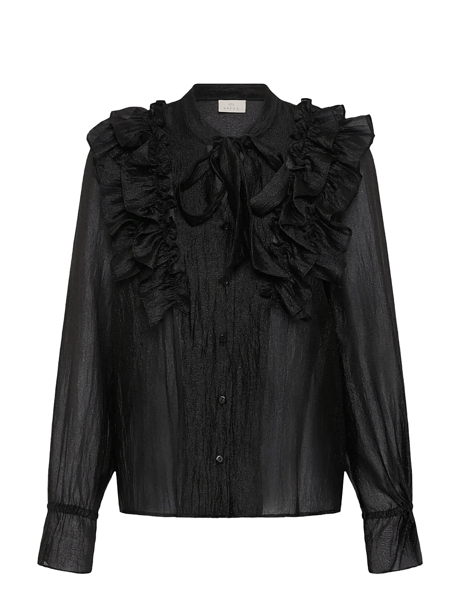 Kaffe - KAgabrielle Shirt - langärmlige hemden - black deep - 0