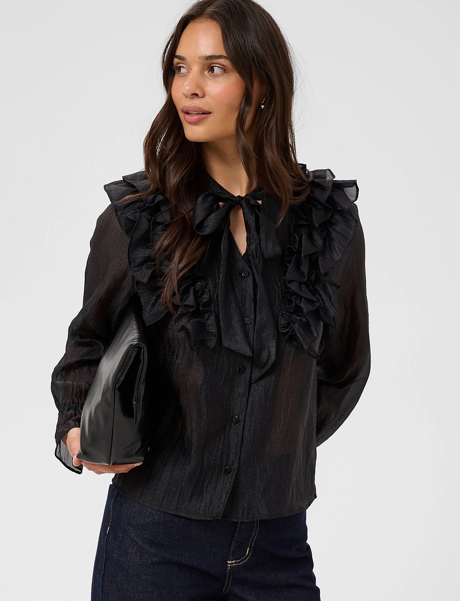 Kaffe - KAgabrielle Shirt - langärmlige hemden - black deep - 2