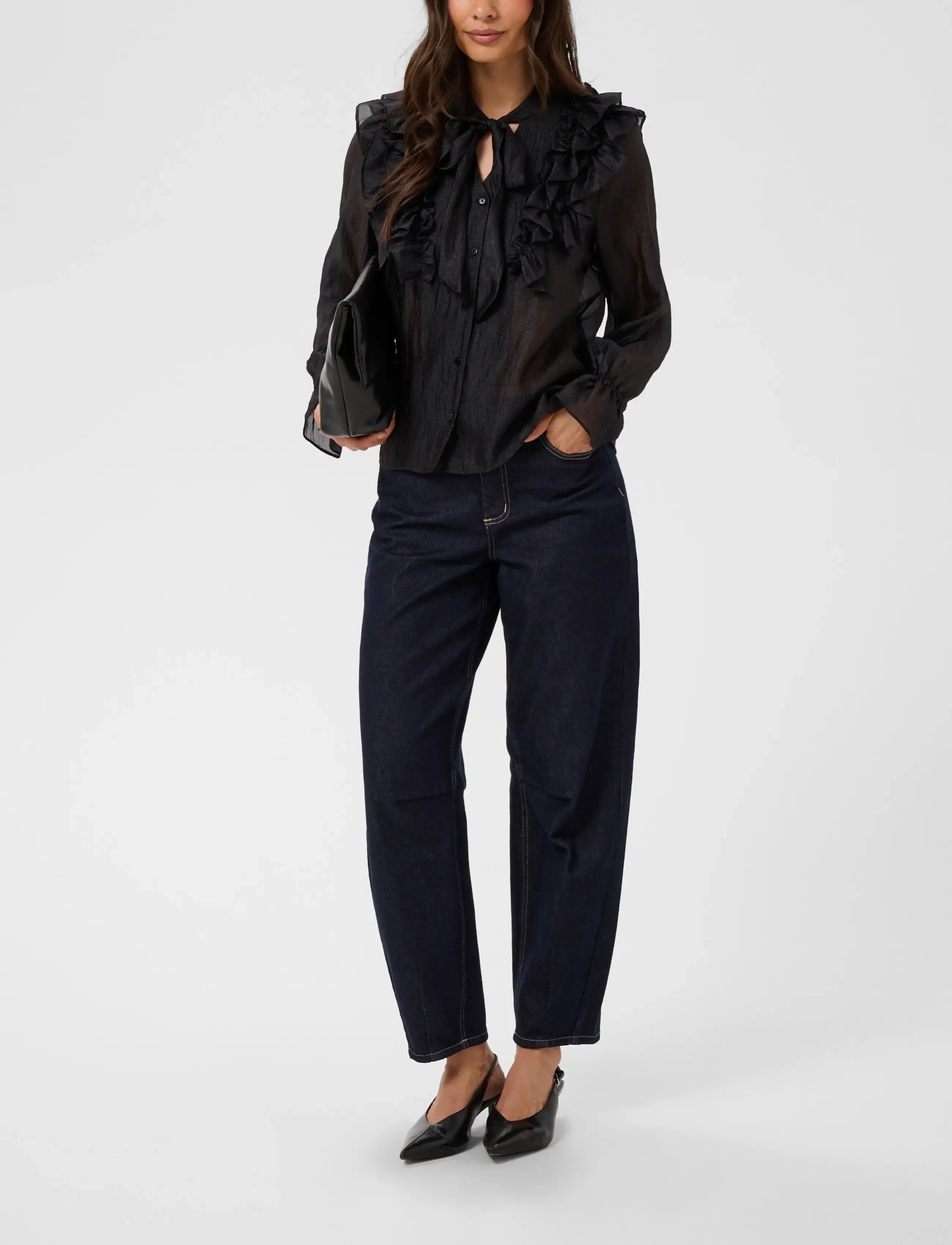 Kaffe - KAgabrielle Shirt - langärmlige hemden - black deep - 3