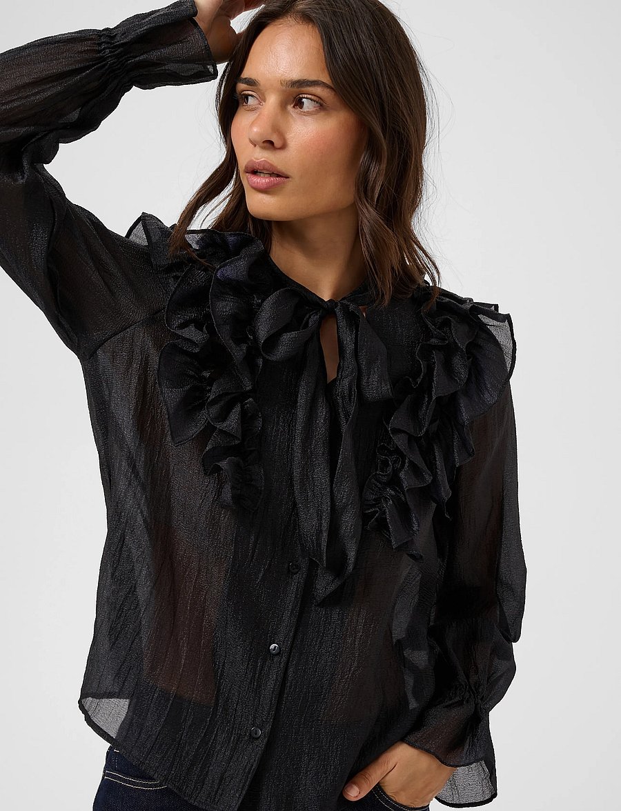 Kaffe - KAgabrielle Shirt - langärmlige hemden - black deep - 5