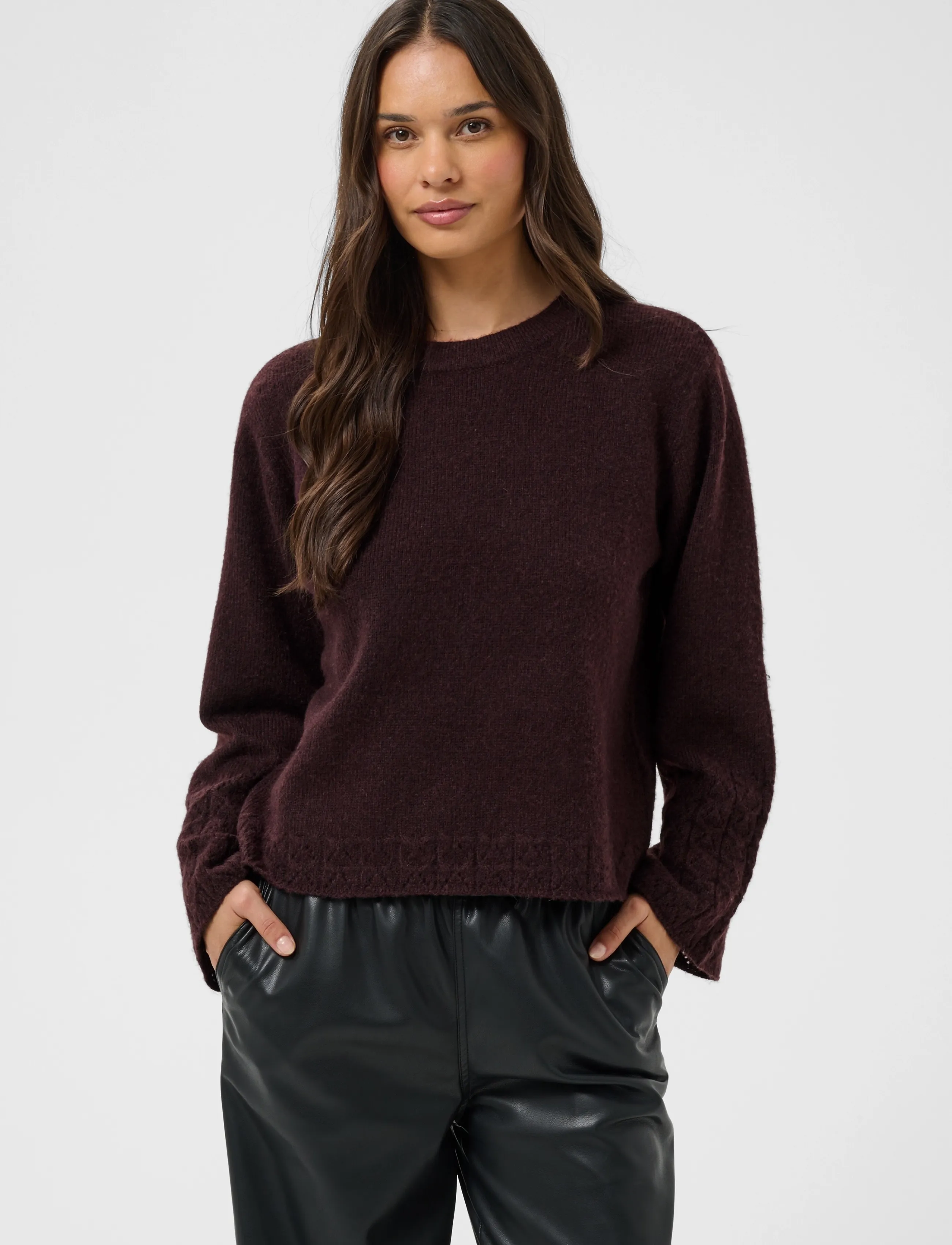 Kaffe - KAgro Pullover Knit - jumpers - fudge - 2