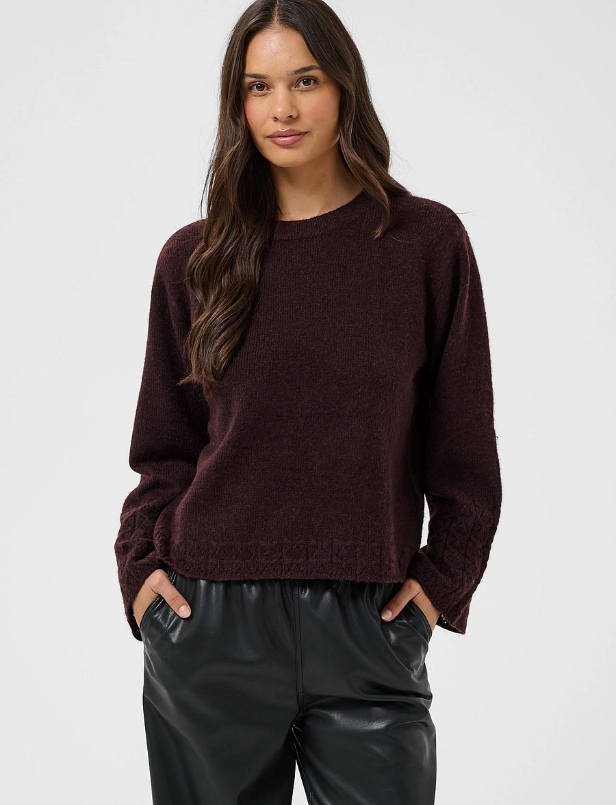 Kaffe - KAgro Pullover Knit - jumpers - fudge - 2