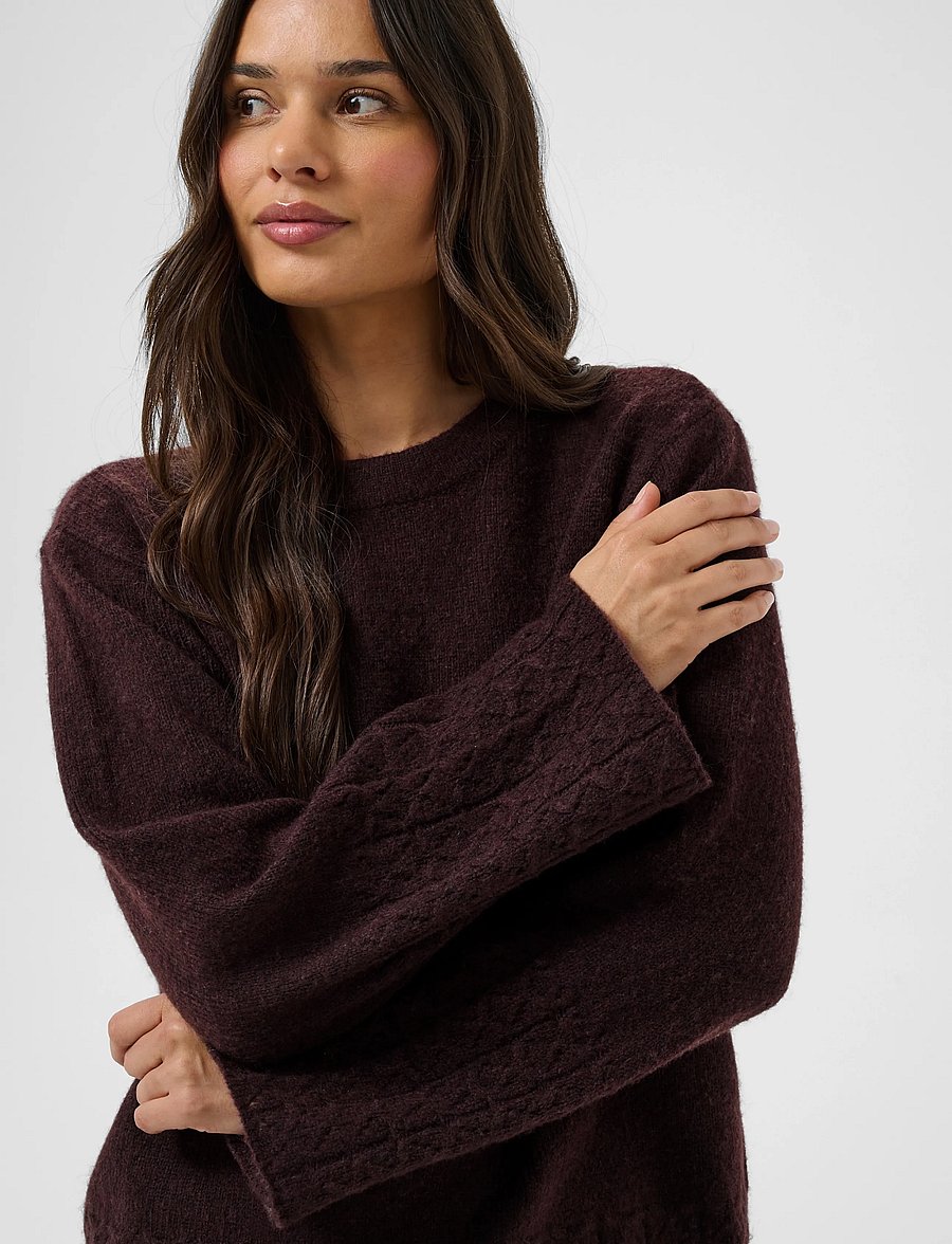 Kaffe - KAgro Pullover Knit - jumpers - fudge - 5