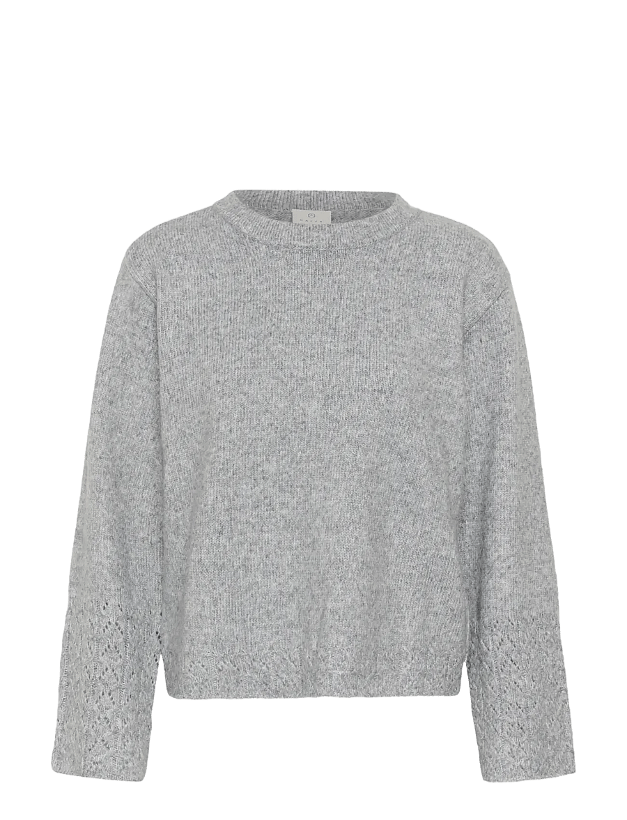 Kaffe - KAgro Pullover Knit - jumpers - grey melange - 0