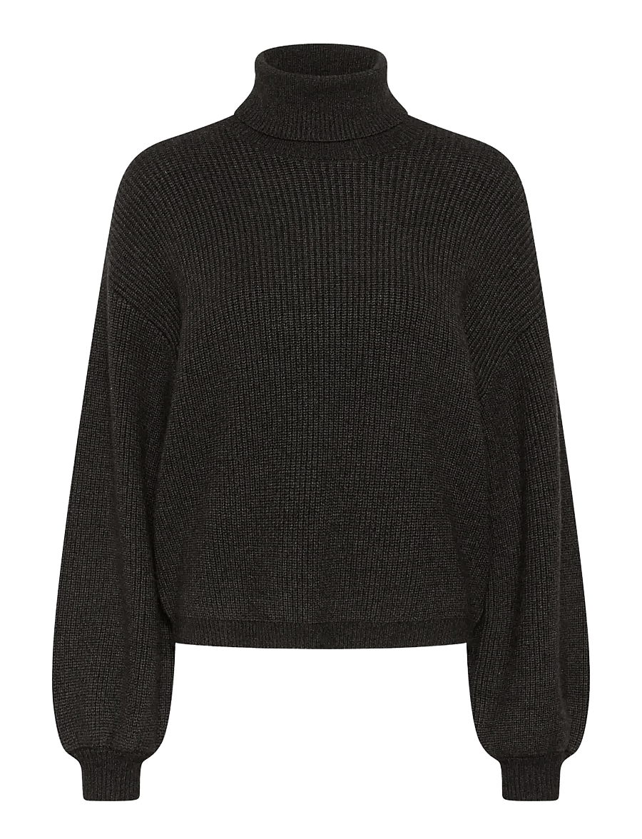 Kaffe - KAbarbara Rollneck Pullover - rullekraver - dark grey melange - 0