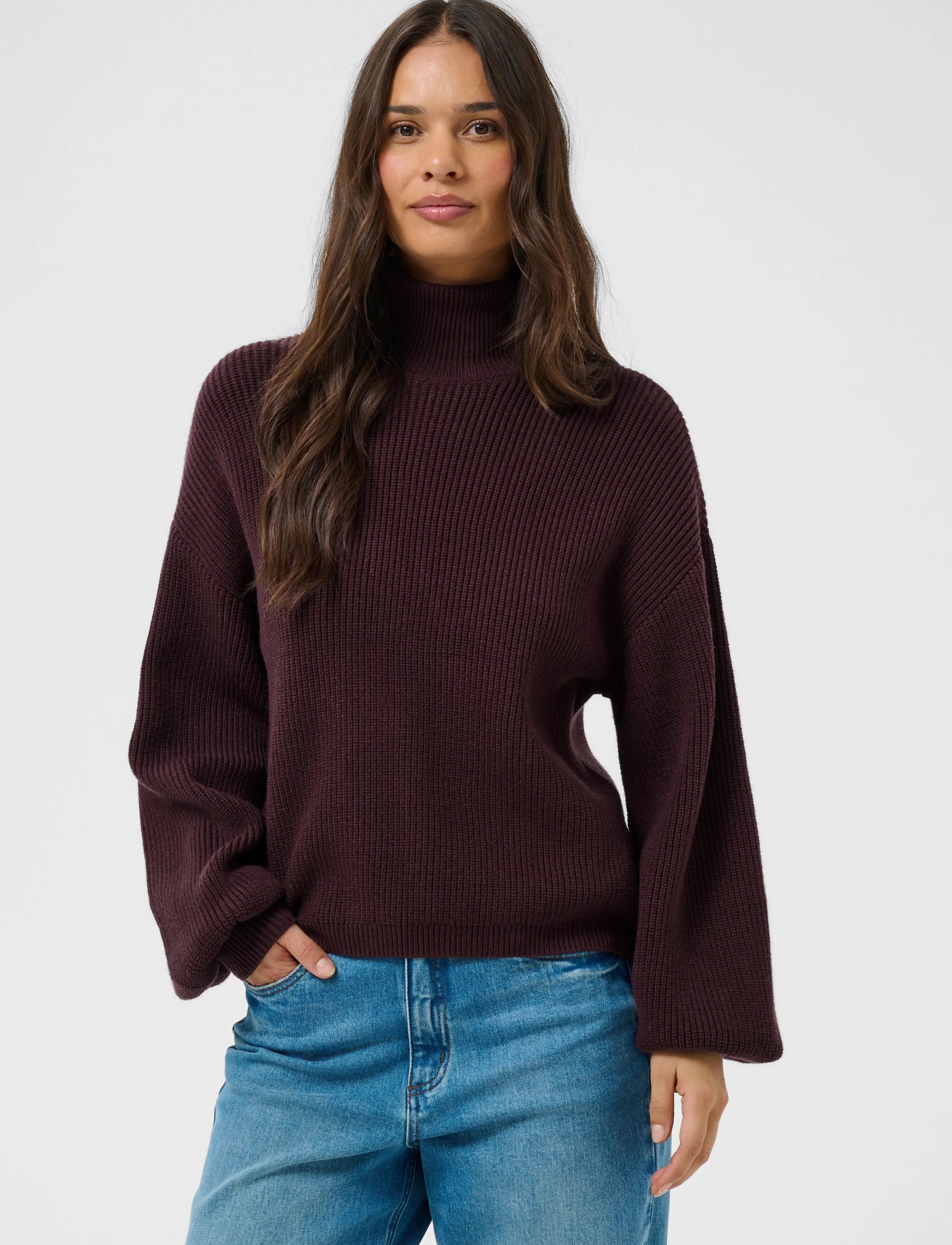 Kaffe - KAbarbara Rollneck Pullover - rollkragenpullover - fudge - 2
