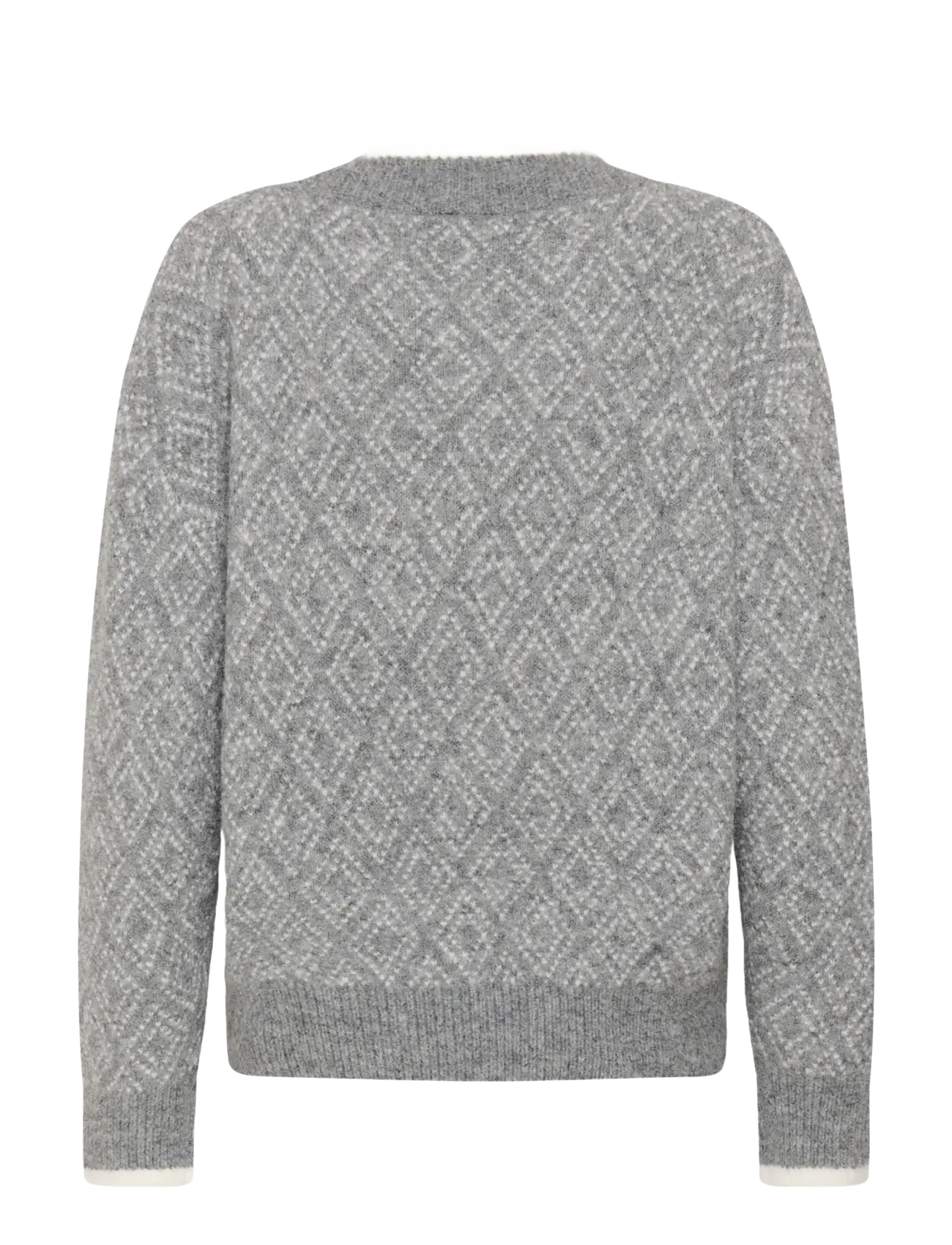 Kaffe - KAsirens Knit Pullover - pullover - grey mel. / chalk argyle - 1