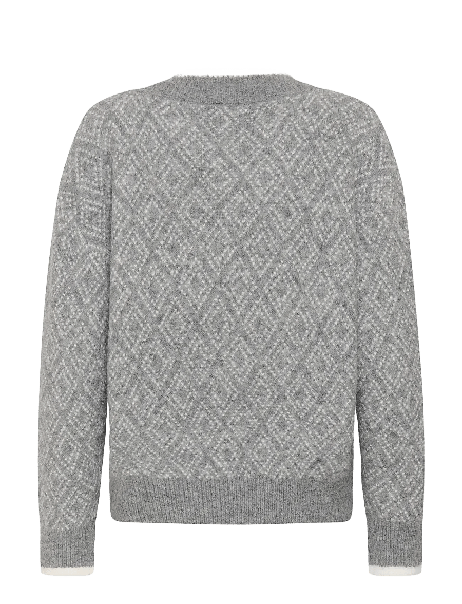 Kaffe - KAsirens Knit Pullover - pullover - grey mel. / chalk argyle - 1