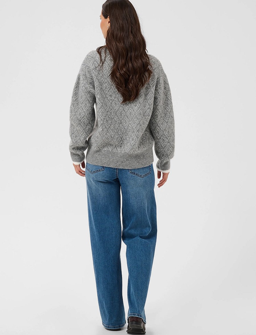 Kaffe - KAsirens Knit Pullover - pullover - grey mel. / chalk argyle - 4
