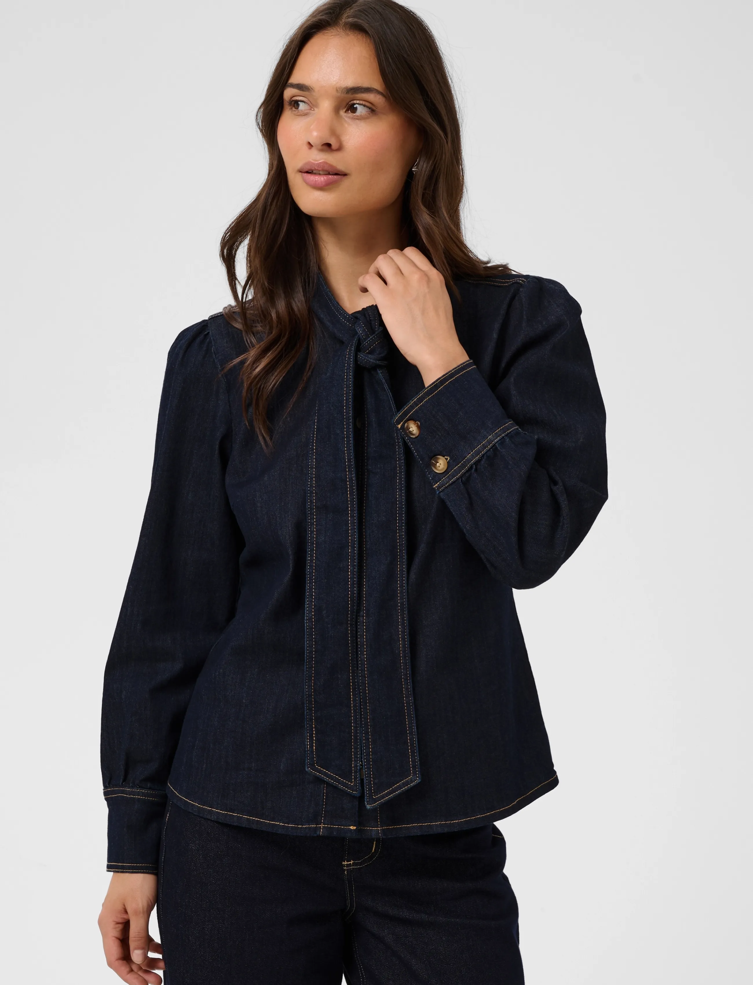Kaffe - KAmolly Denim Shirt - teksasärgid - raw blue denim - 2