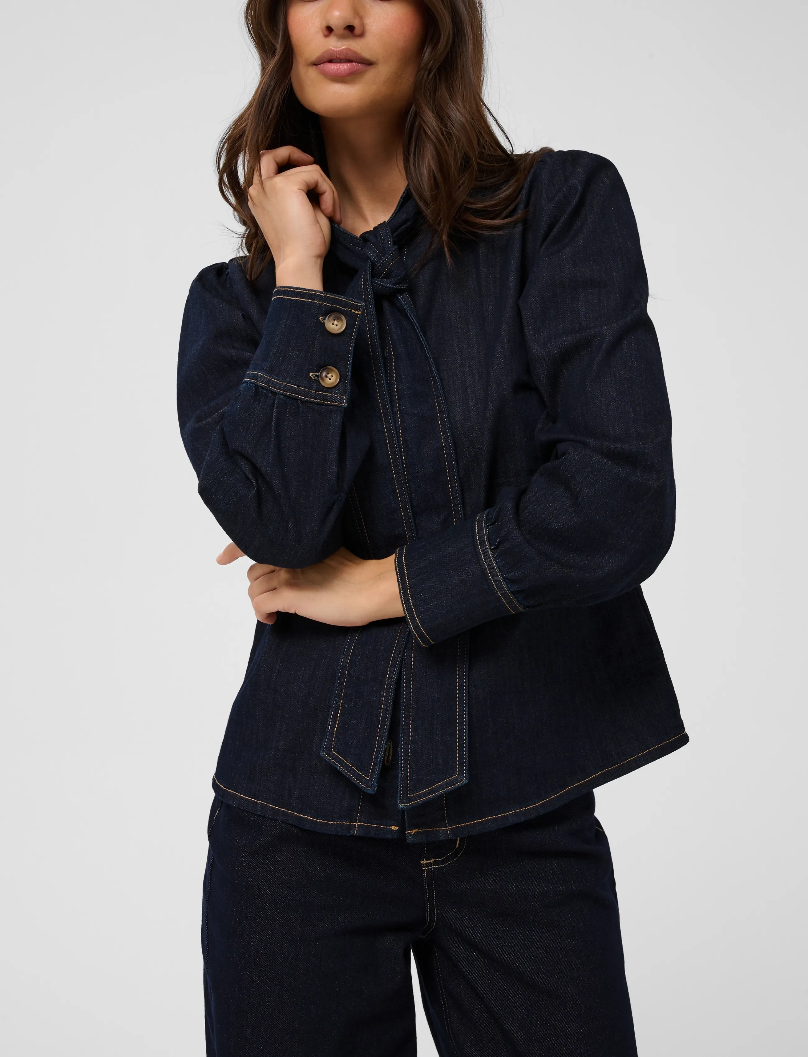 Kaffe - KAmolly Denim Shirt - teksasärgid - raw blue denim - 5