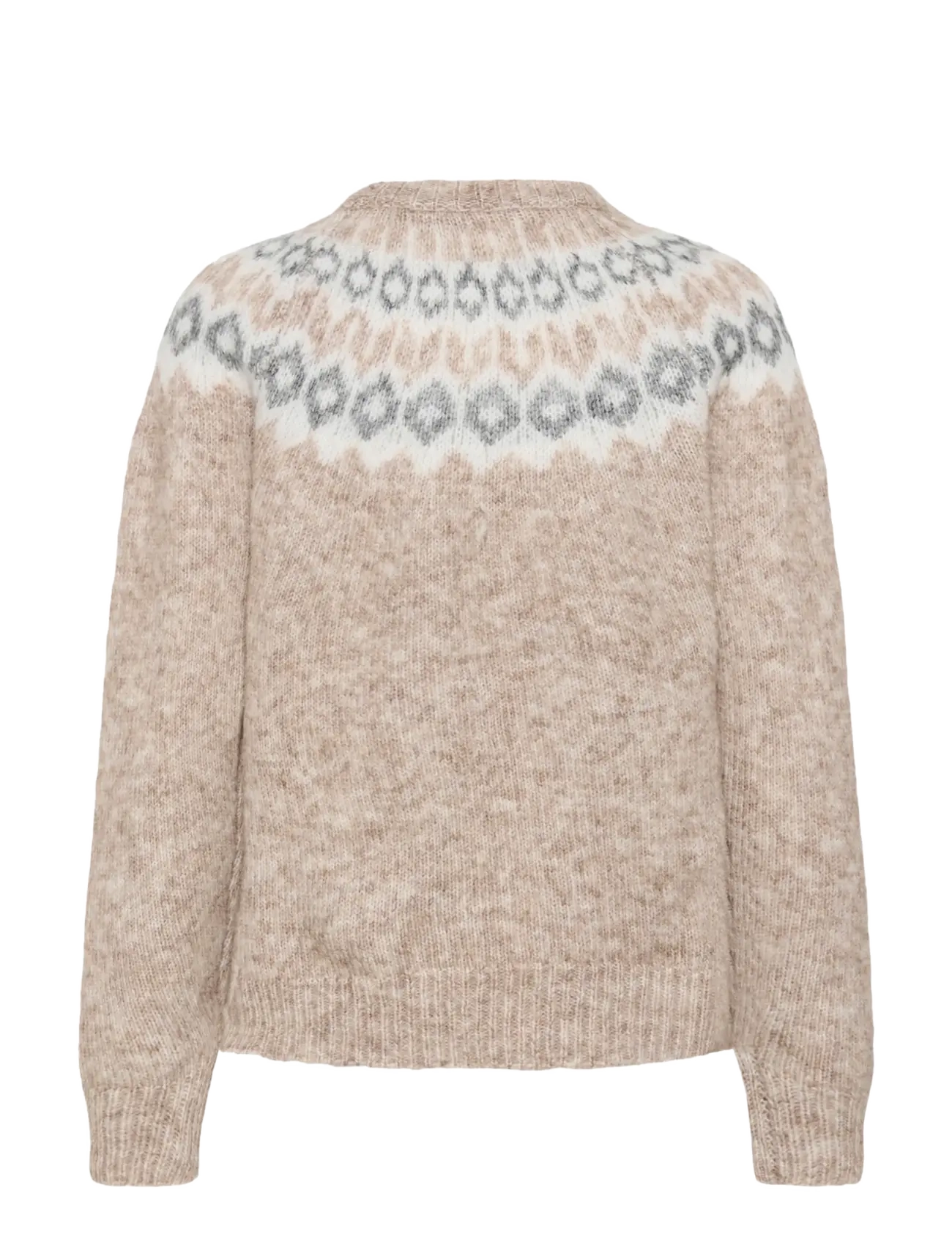 Kaffe - KAberta Pullover - striktrøjer - beige mel. -grey/chalk pattern - 1