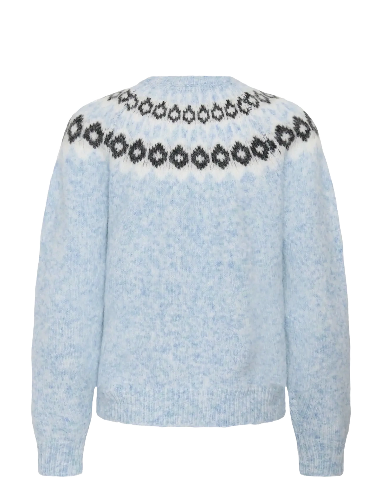 Kaffe - KAberta Pullover - stickade tröjor - blue mel. -grey/chalk pattern - 1