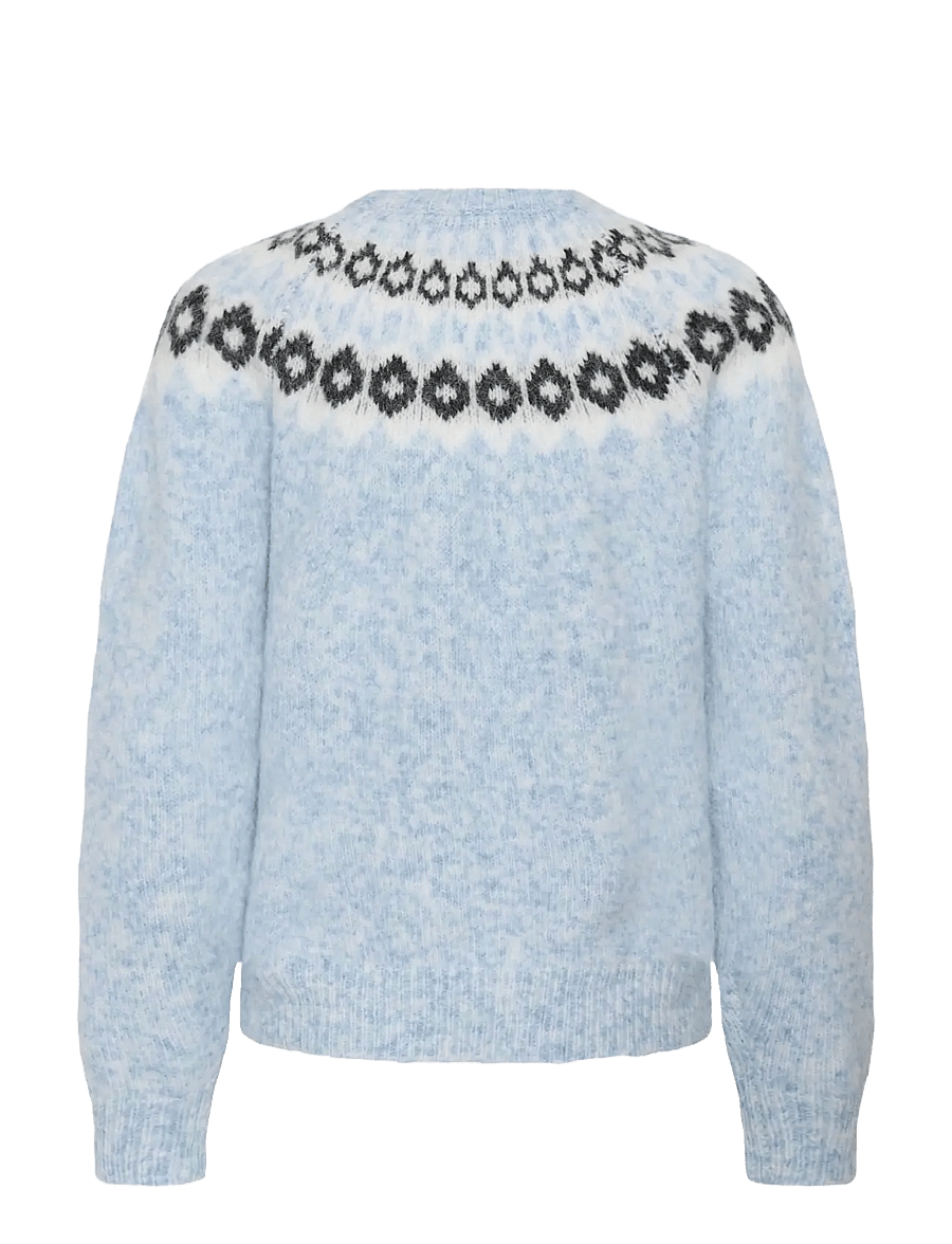 Kaffe - KAberta Pullover - kampsunid - blue mel. -grey/chalk pattern - 1