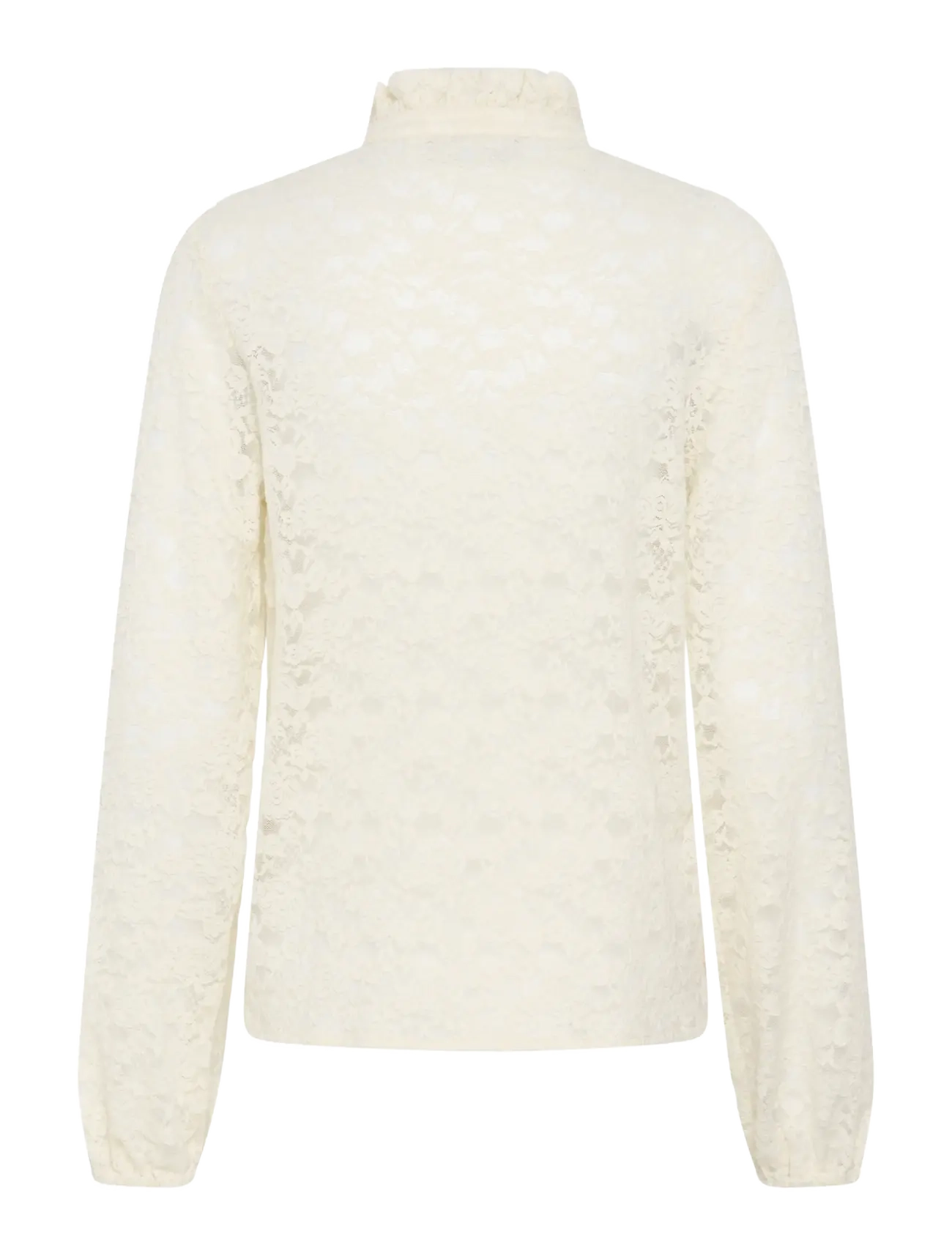 Kaffe - KAgigi Flounce Lace Shirt - langärmlige hemden - whisper white - 1