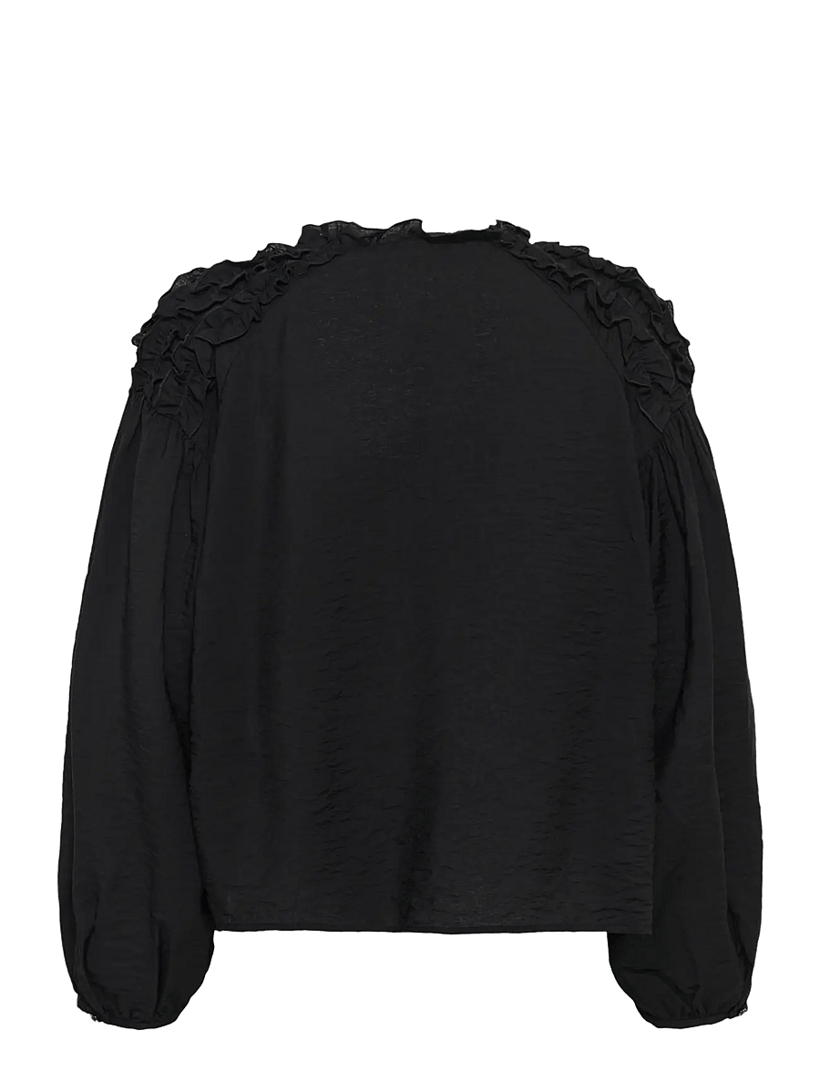 Kaffe - KAnicole Blouse - långärmade blusar - black deep - 1
