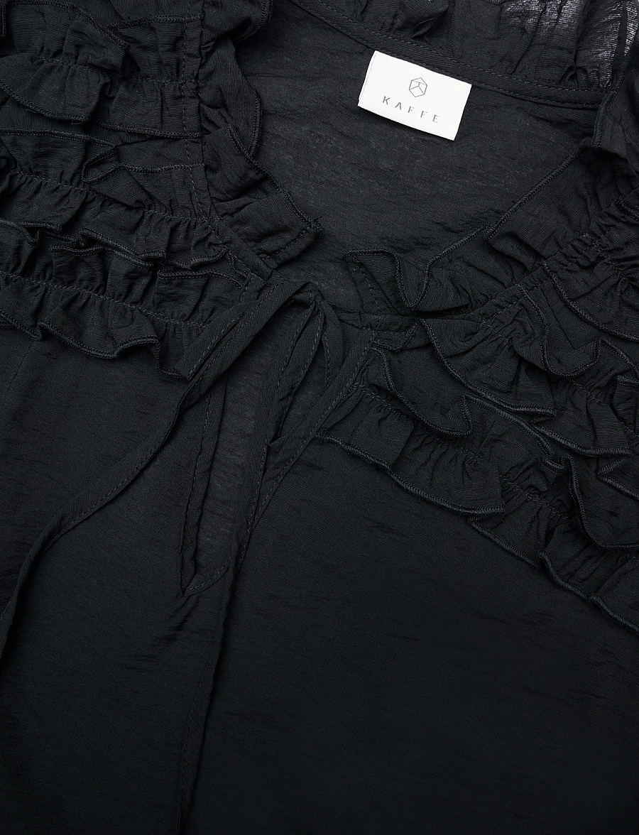 Kaffe - KAnicole Blouse - langermede bluser - black deep - 2