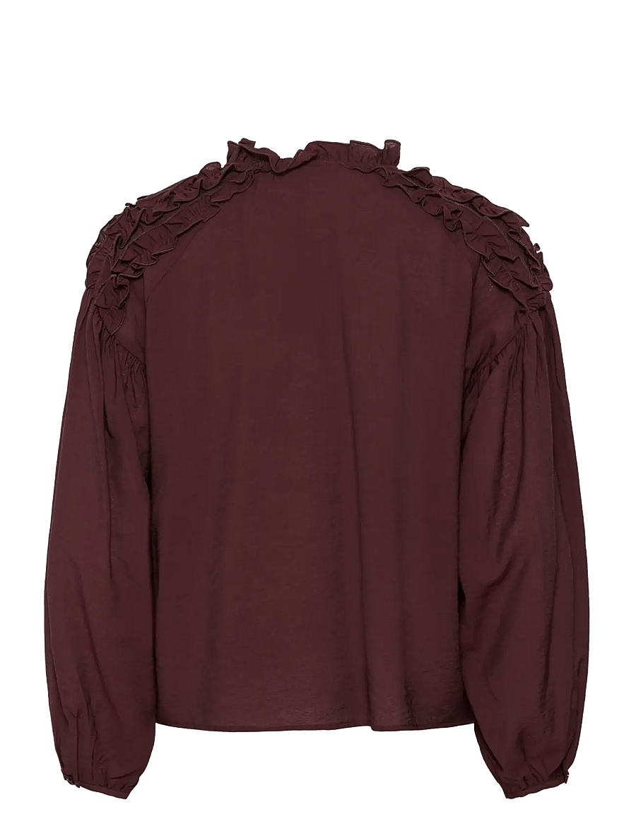 Kaffe - KAnicole Blouse - pikkade varrukatega pluusid - fudge - 1