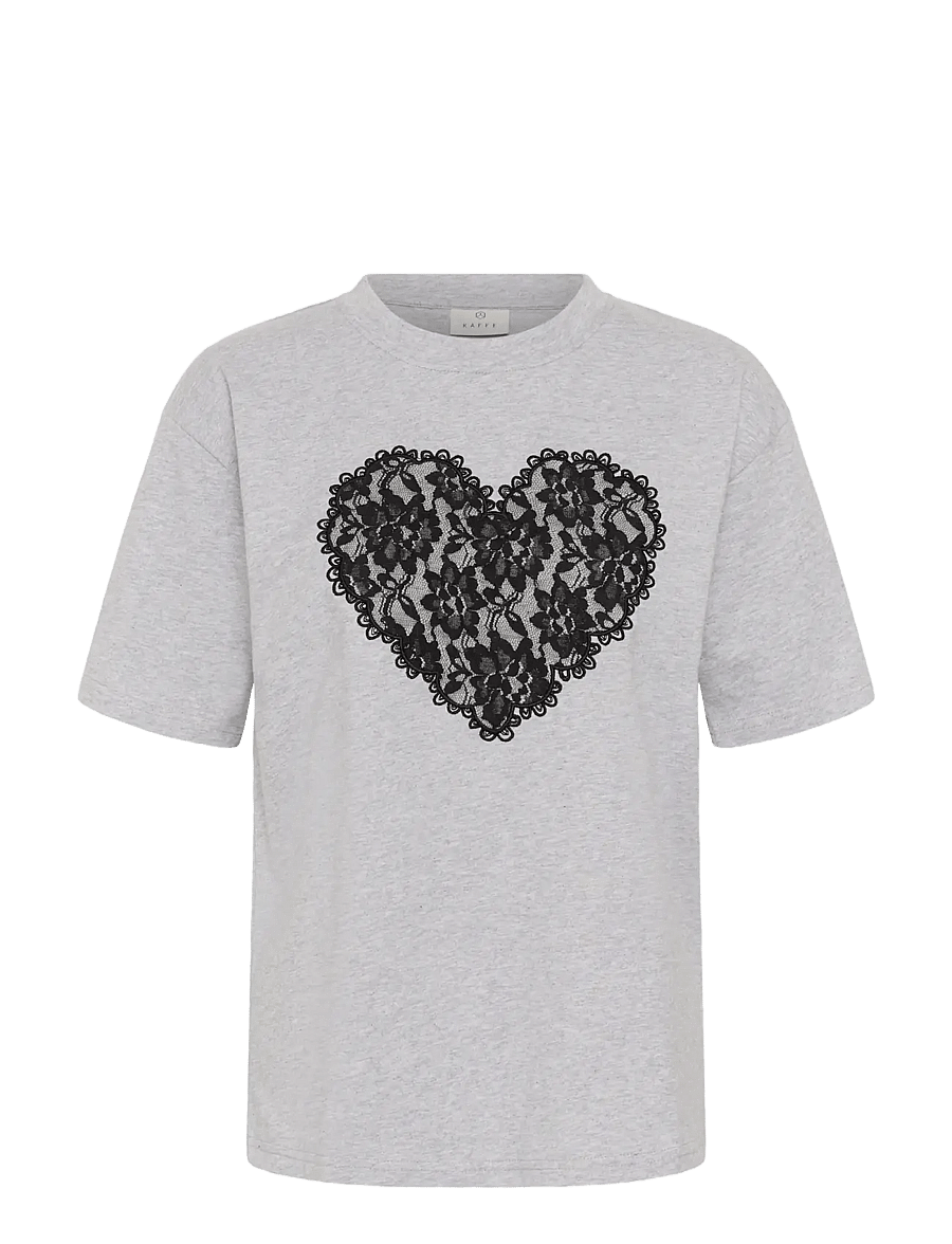 Kaffe - KAgloria T-Shirt - t-shirts - grey melange - 0